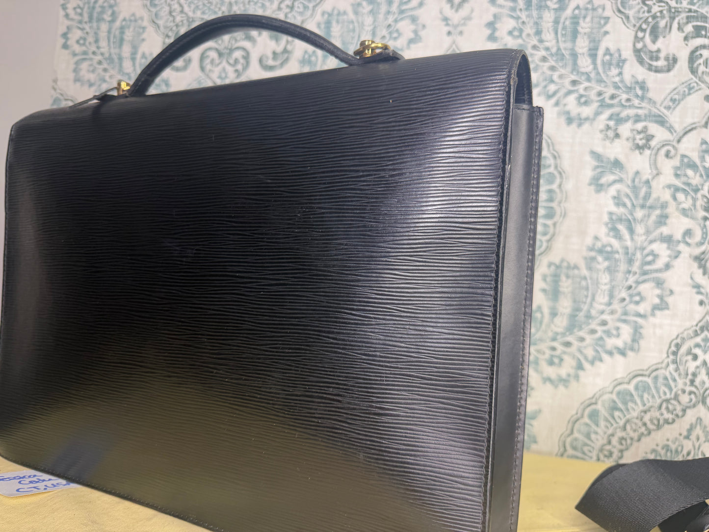 Louis Vuitton Black Epi Porte Documents Bandouliere Briefcase