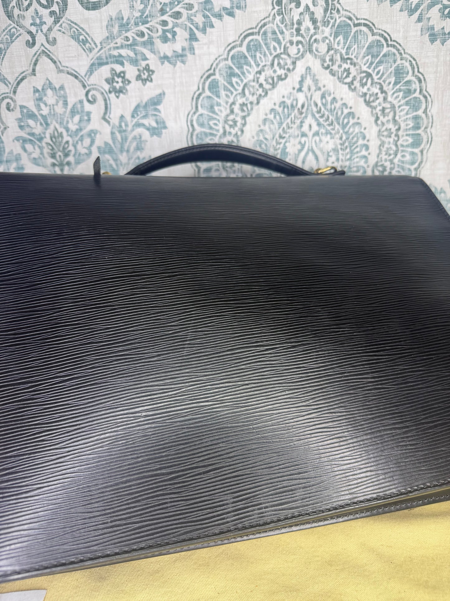 Louis Vuitton Black Epi Porte Documents Bandouliere Briefcase