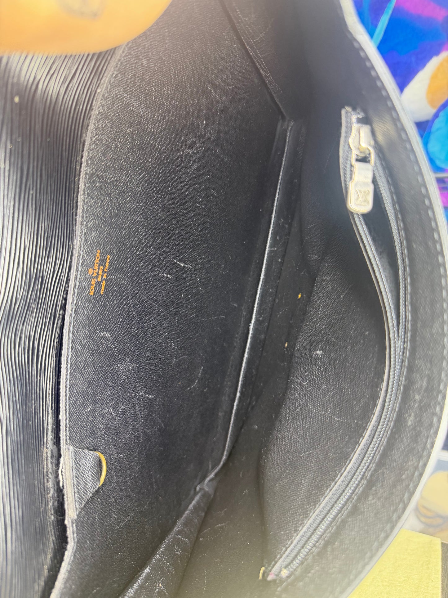 Louis Vuitton Black Epi Porte Documents Bandouliere Briefcase