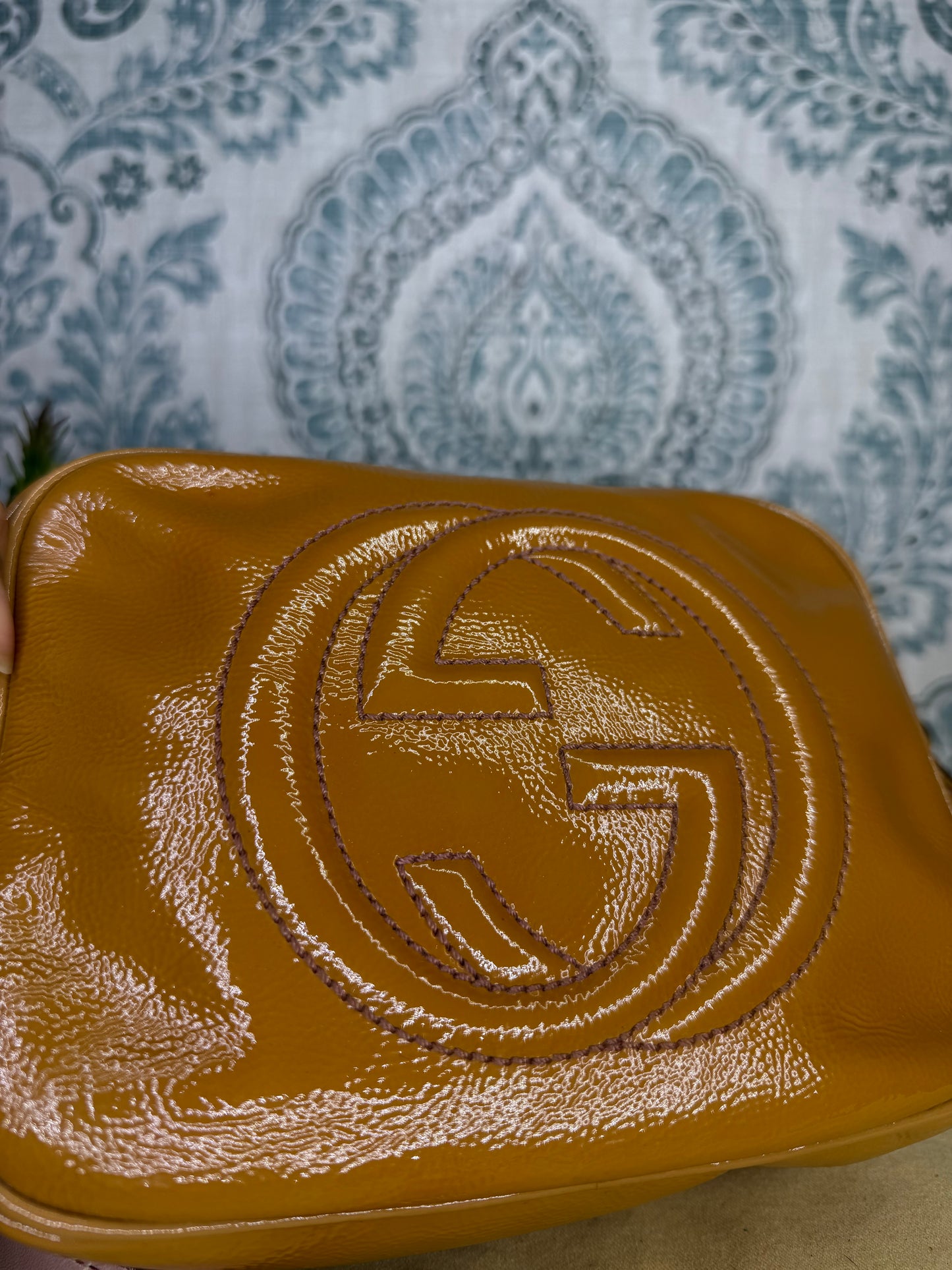 Gucci Tan Soho Disco Patent Leather Crossbody