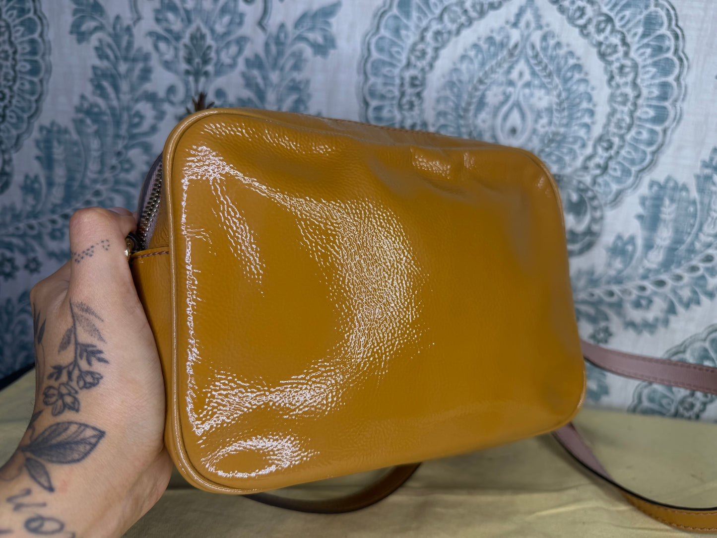 Gucci Tan Soho Disco Patent Leather Crossbody