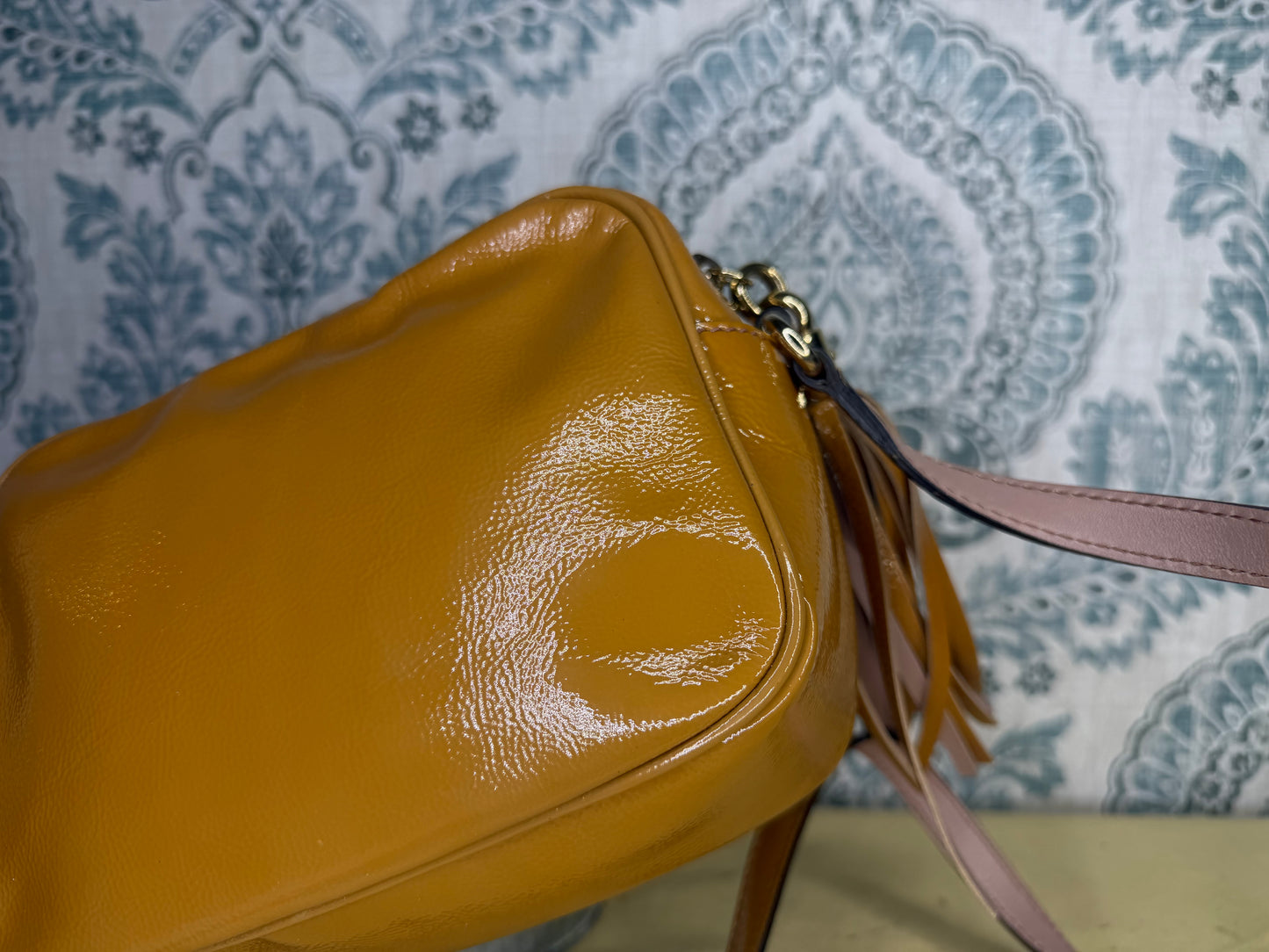 Gucci Tan Soho Disco Patent Leather Crossbody