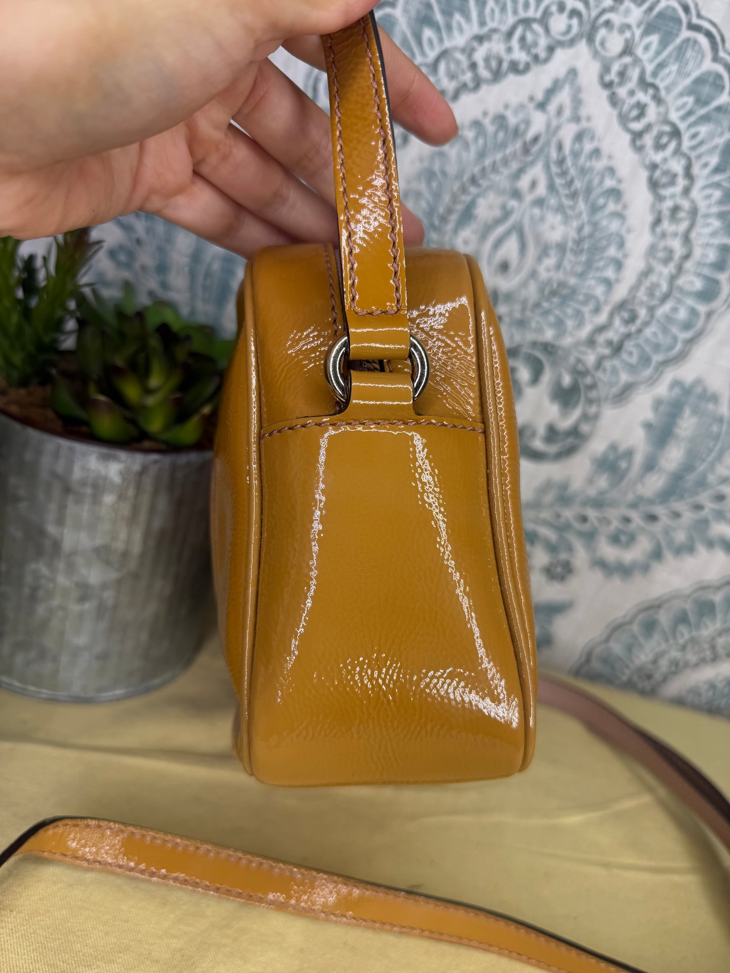 Gucci Tan Soho Disco Patent Leather Crossbody