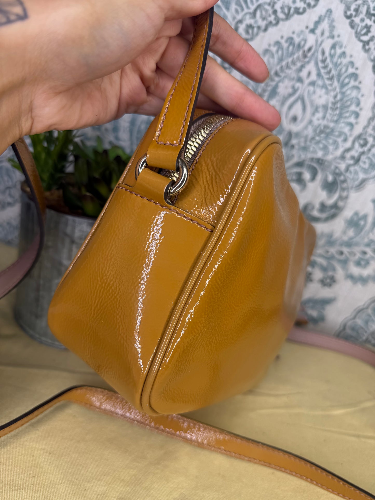 Gucci Tan Soho Disco Patent Leather Crossbody