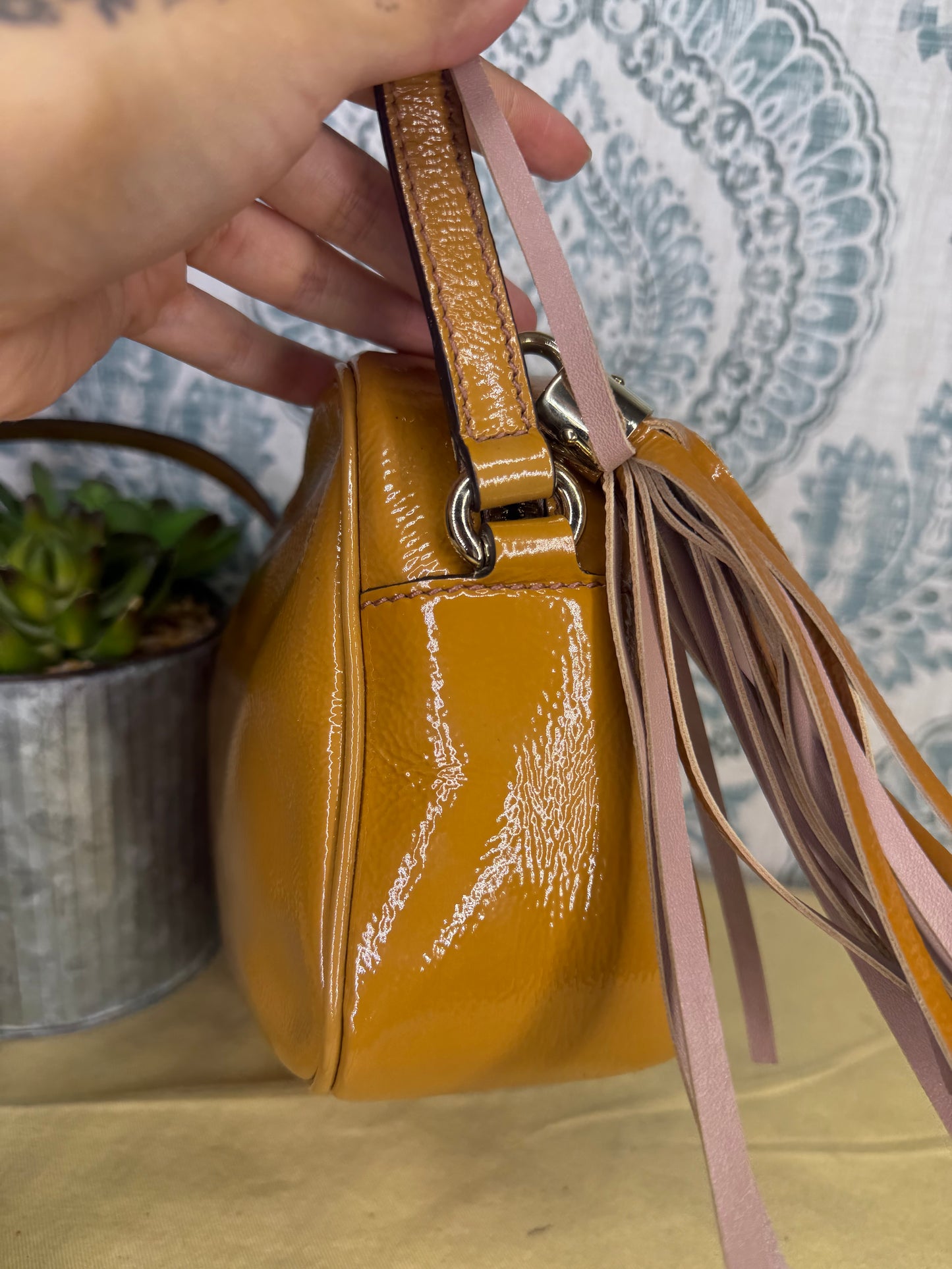 Gucci Tan Soho Disco Patent Leather Crossbody