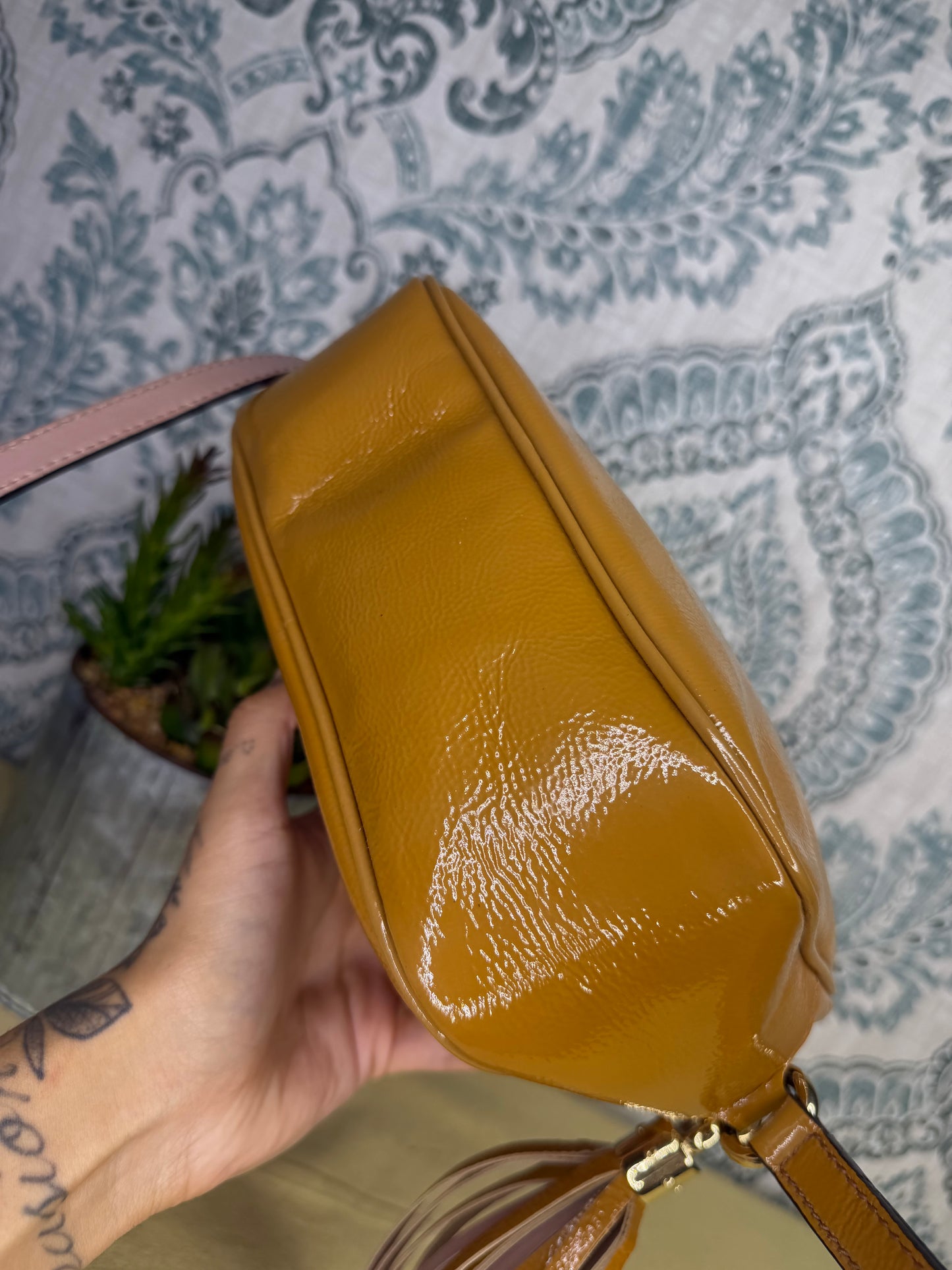 Gucci Tan Soho Disco Patent Leather Crossbody