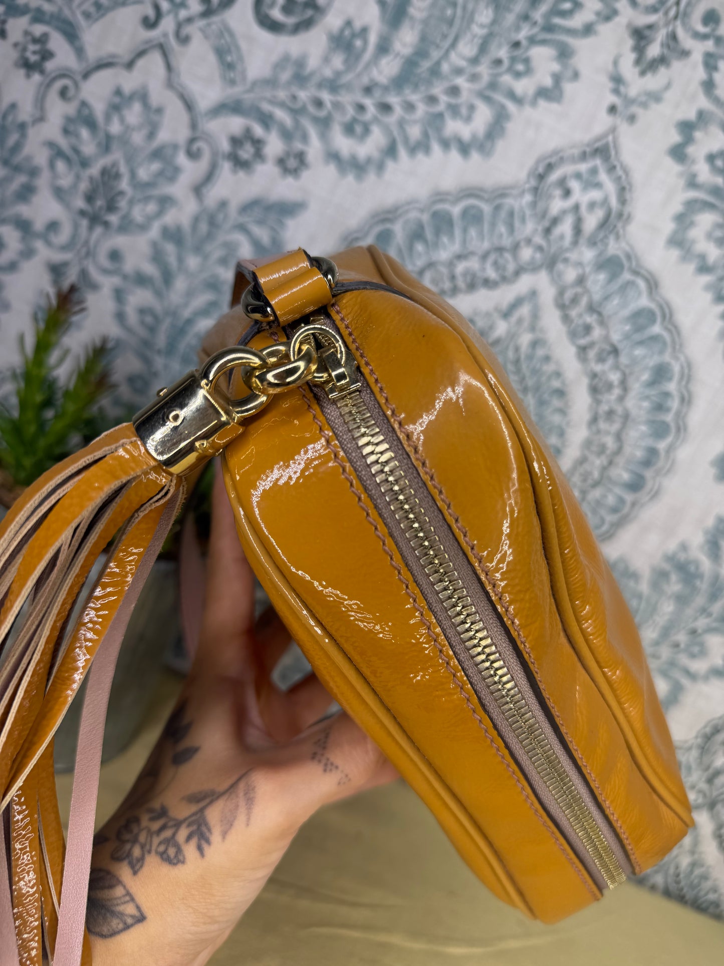 Gucci Tan Soho Disco Patent Leather Crossbody