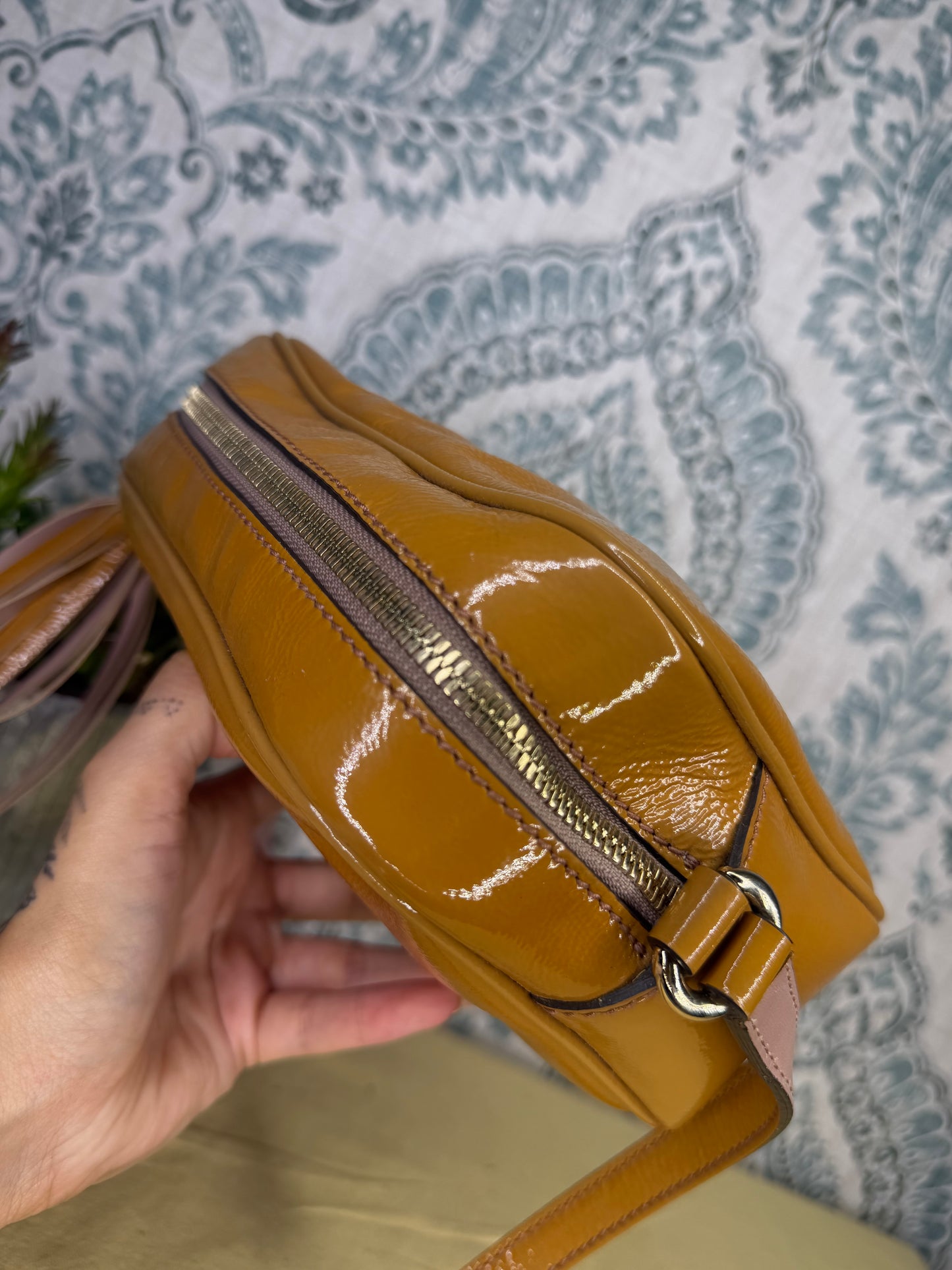 Gucci Tan Soho Disco Patent Leather Crossbody