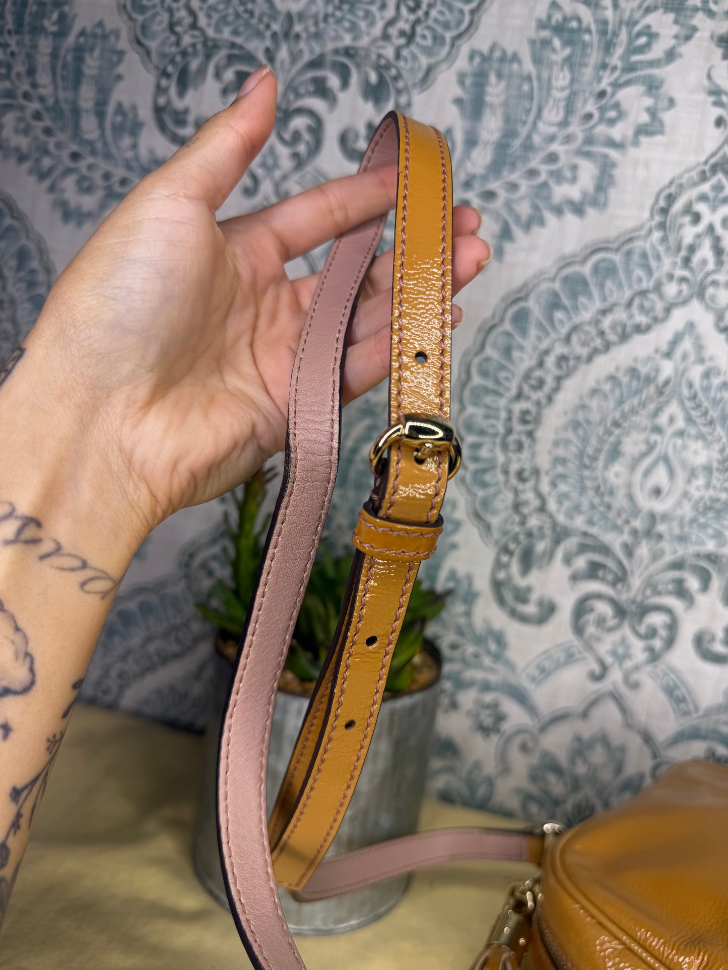 Gucci Tan Soho Disco Patent Leather Crossbody