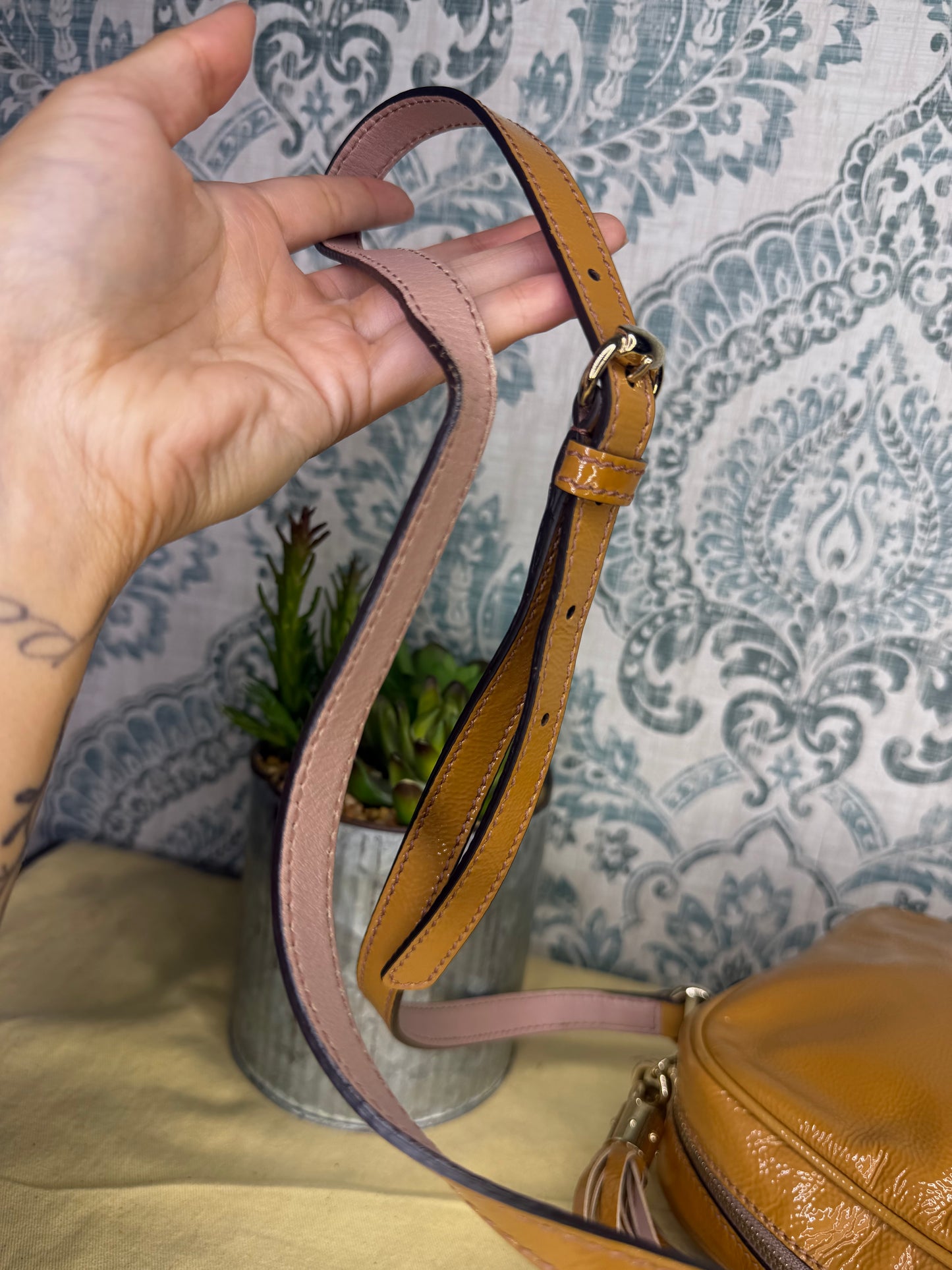 Gucci Tan Soho Disco Patent Leather Crossbody
