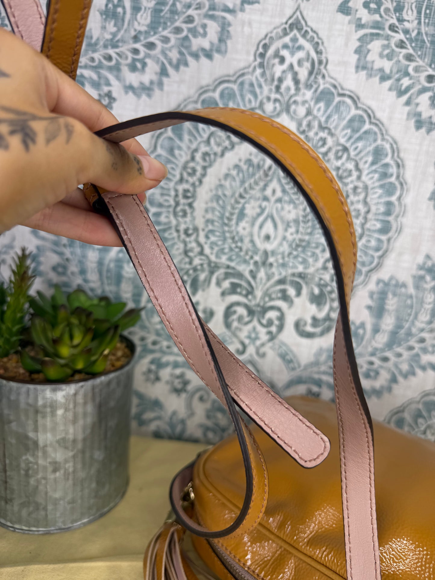 Gucci Tan Soho Disco Patent Leather Crossbody
