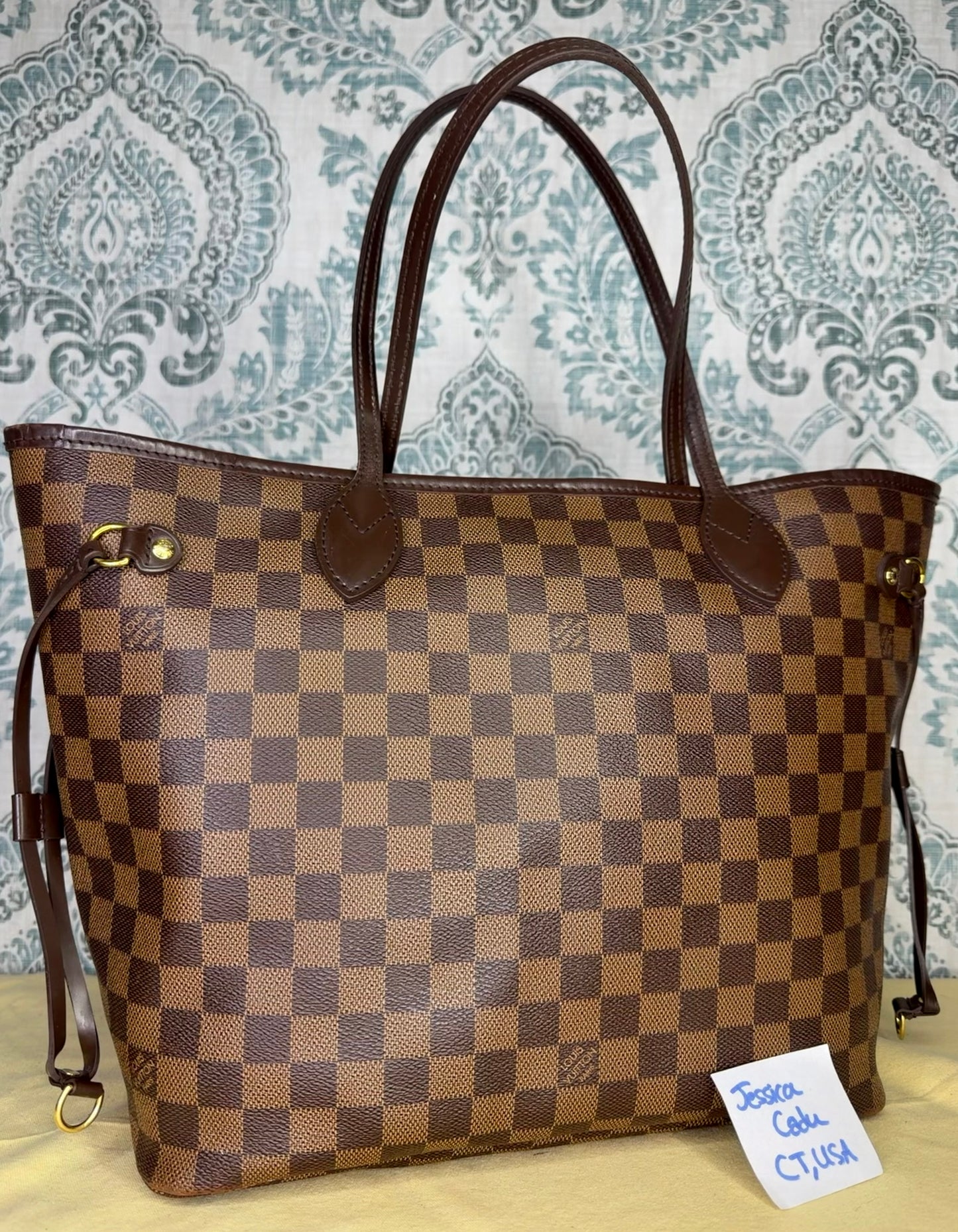 Louis Vuitton Neverfull MM Damier Ebene Rose Ballerine