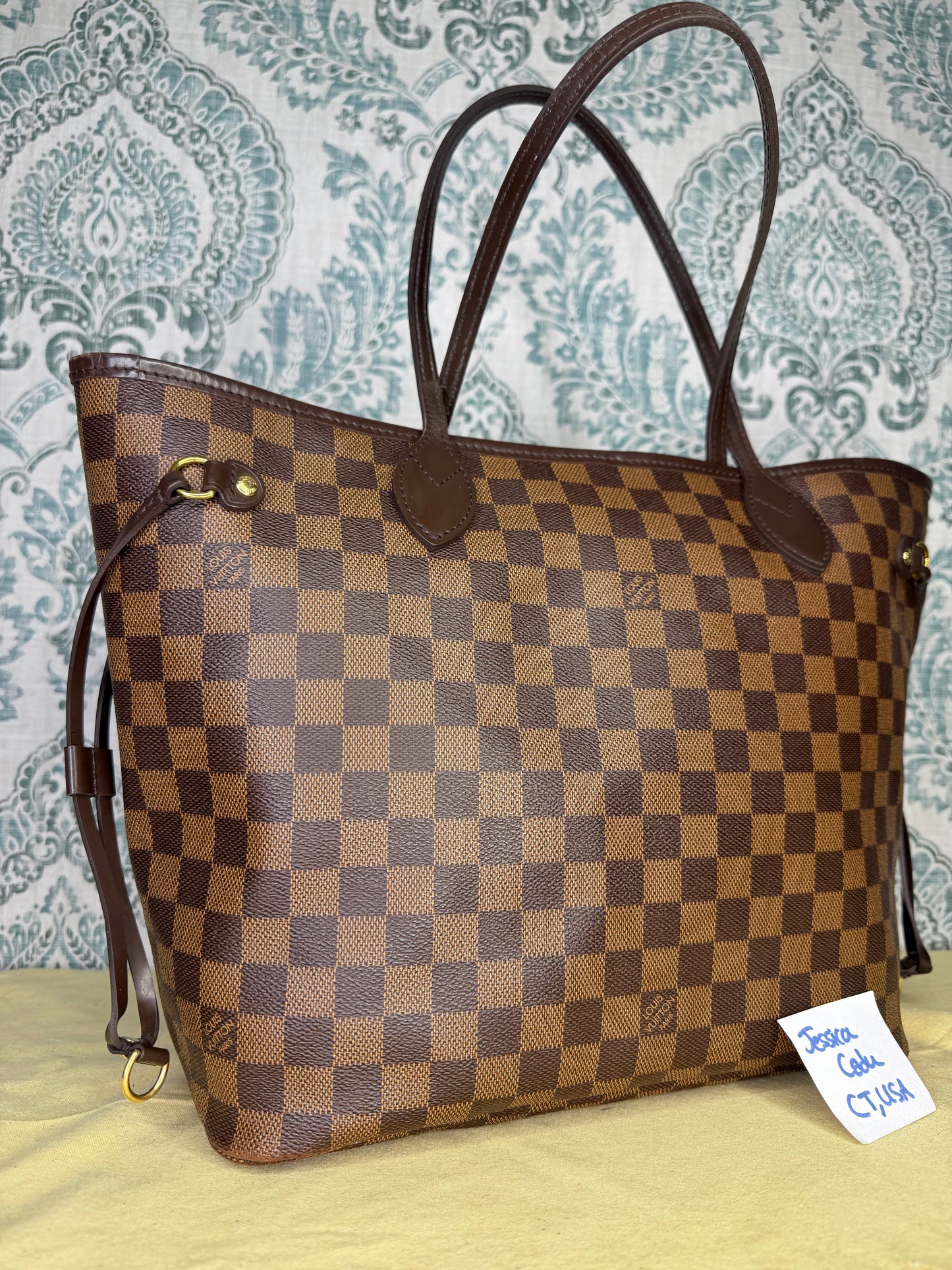 Louis Vuitton Neverfull MM Damier Ebene Rose Ballerine