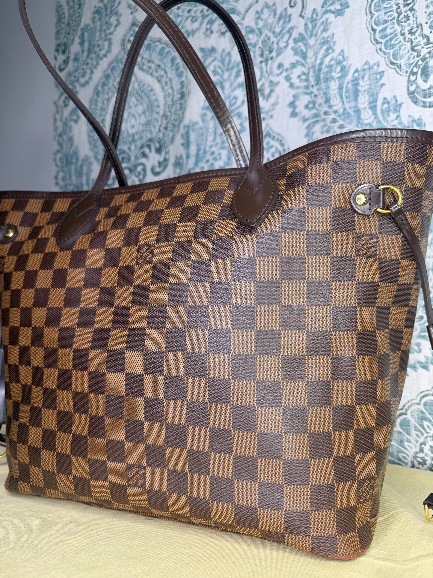 Louis Vuitton Neverfull MM Damier Ebene Rose Ballerine