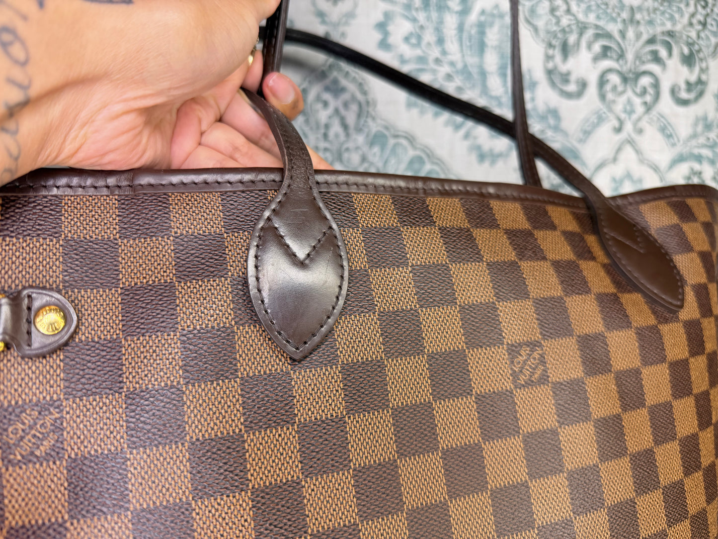 Louis Vuitton Neverfull MM Damier Ebene Rose Ballerine
