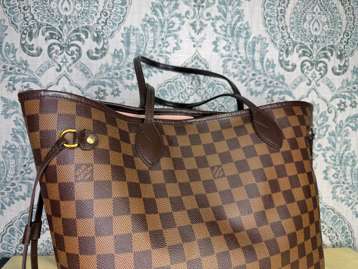 Louis Vuitton Neverfull MM Damier Ebene Rose Ballerine