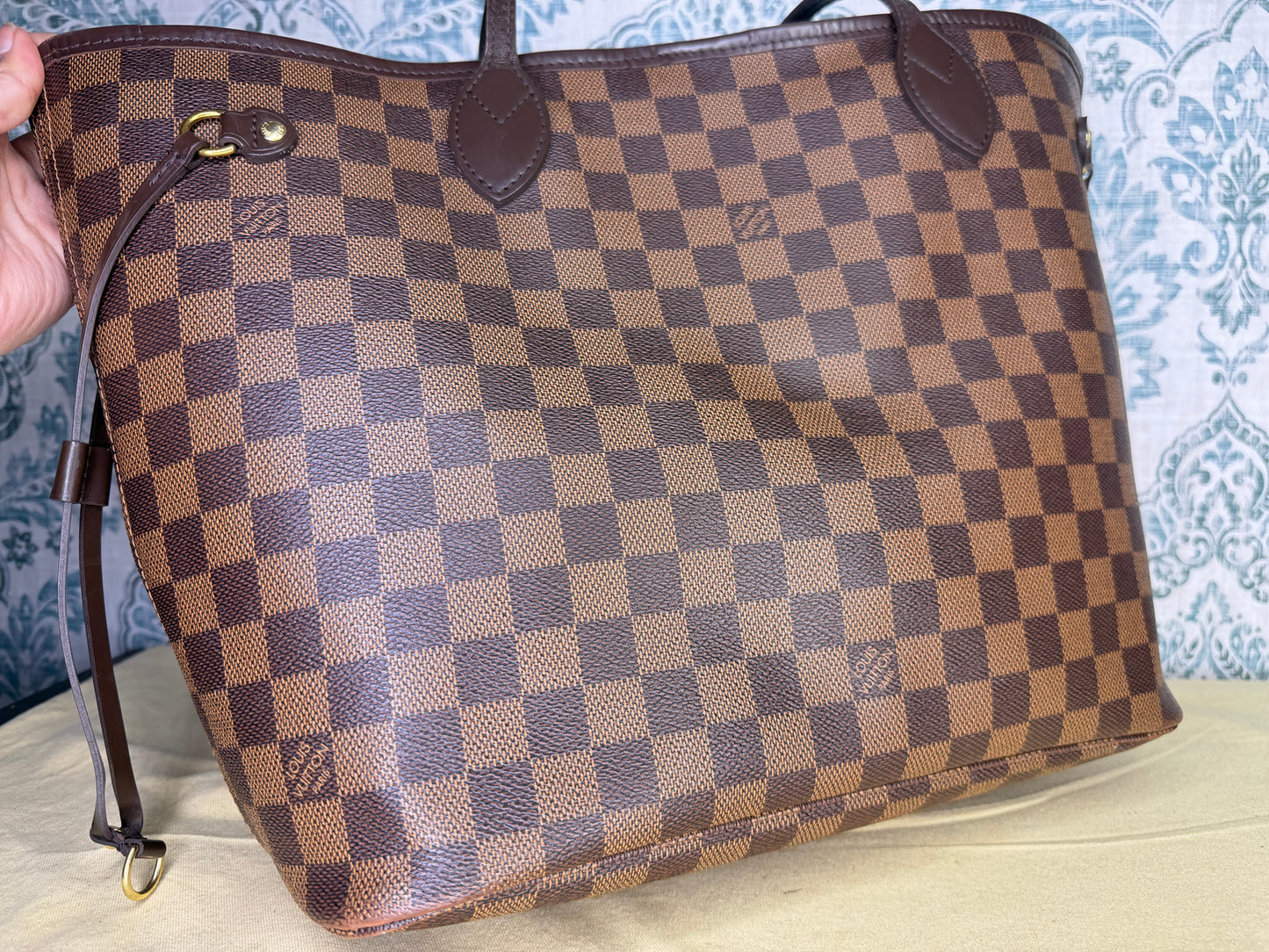 Louis Vuitton Neverfull MM Damier Ebene Rose Ballerine