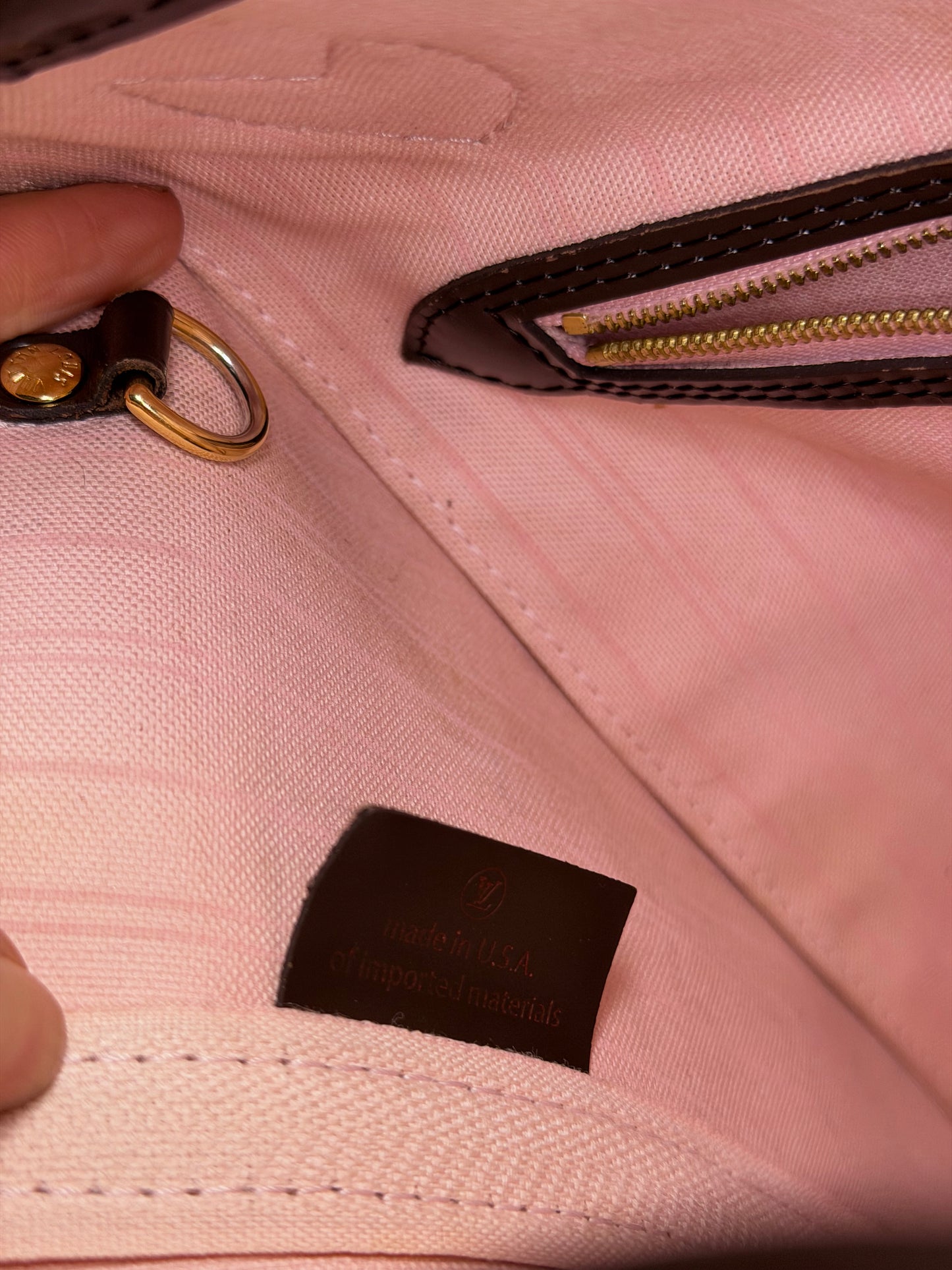 Louis Vuitton Neverfull MM Damier Ebene Rose Ballerine