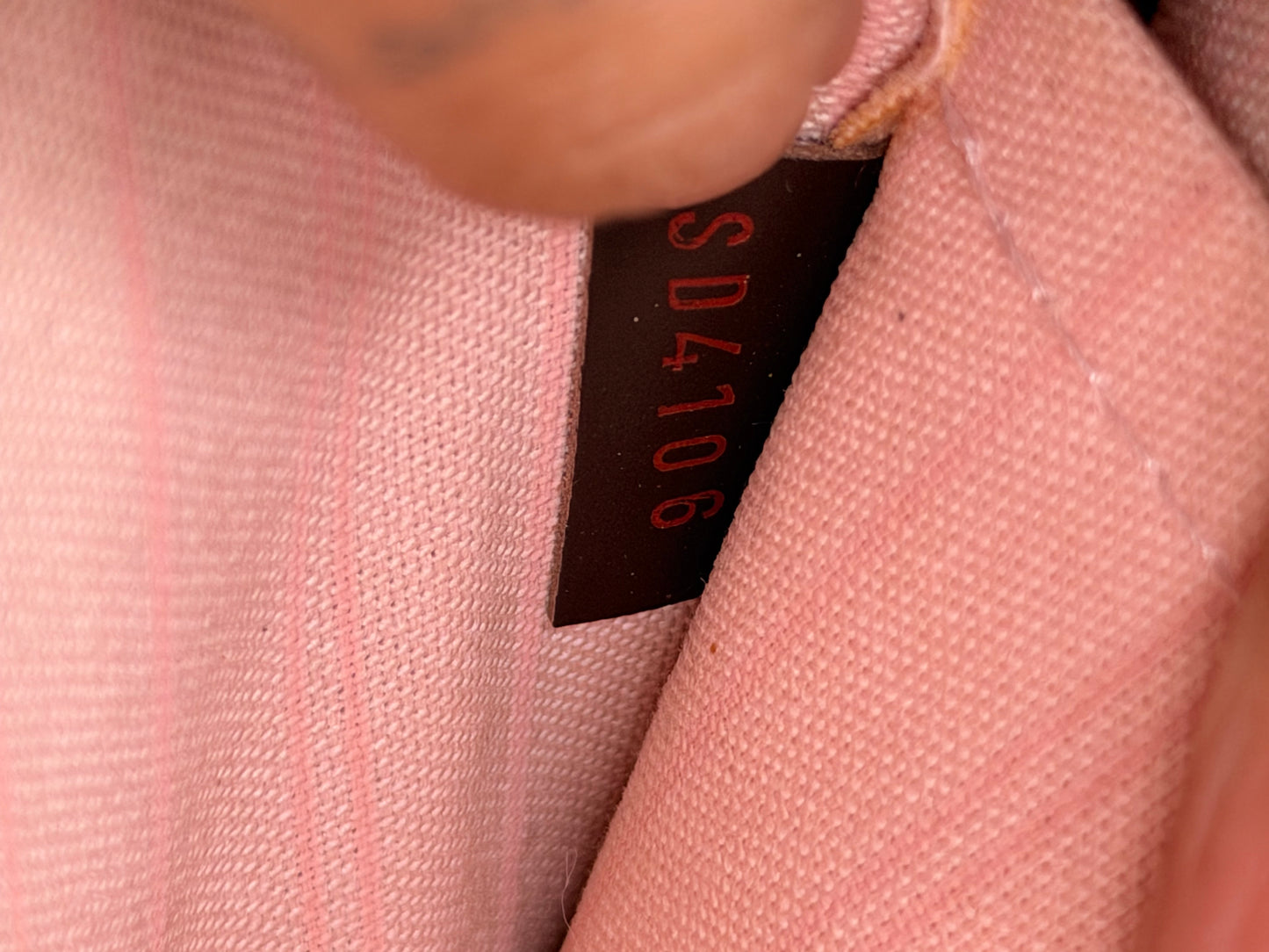 Louis Vuitton Damier Ebene Neverfull MM Pochette Rose Ballerine