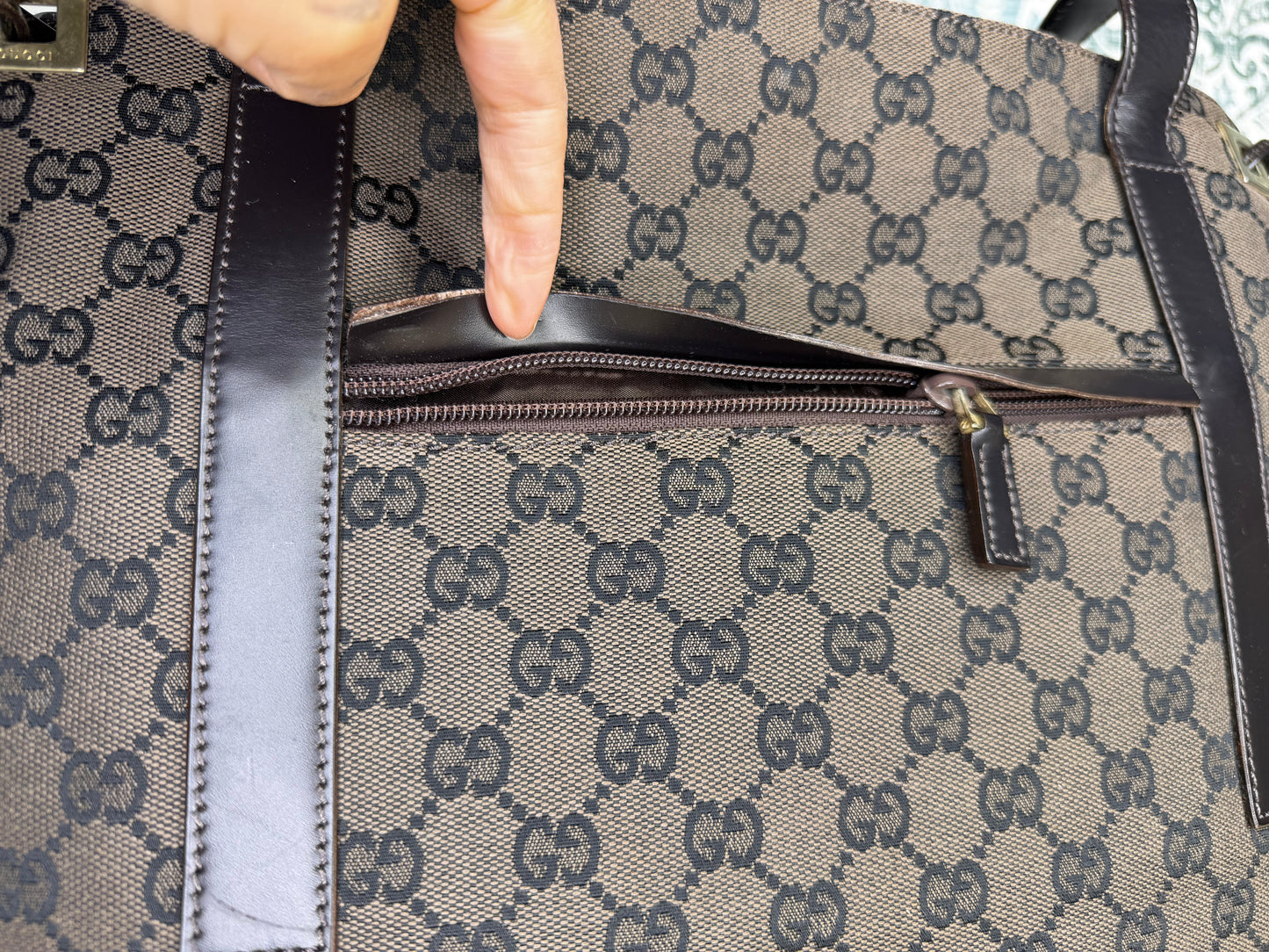 Gucci Drawstring Black Tote Bag Canvas