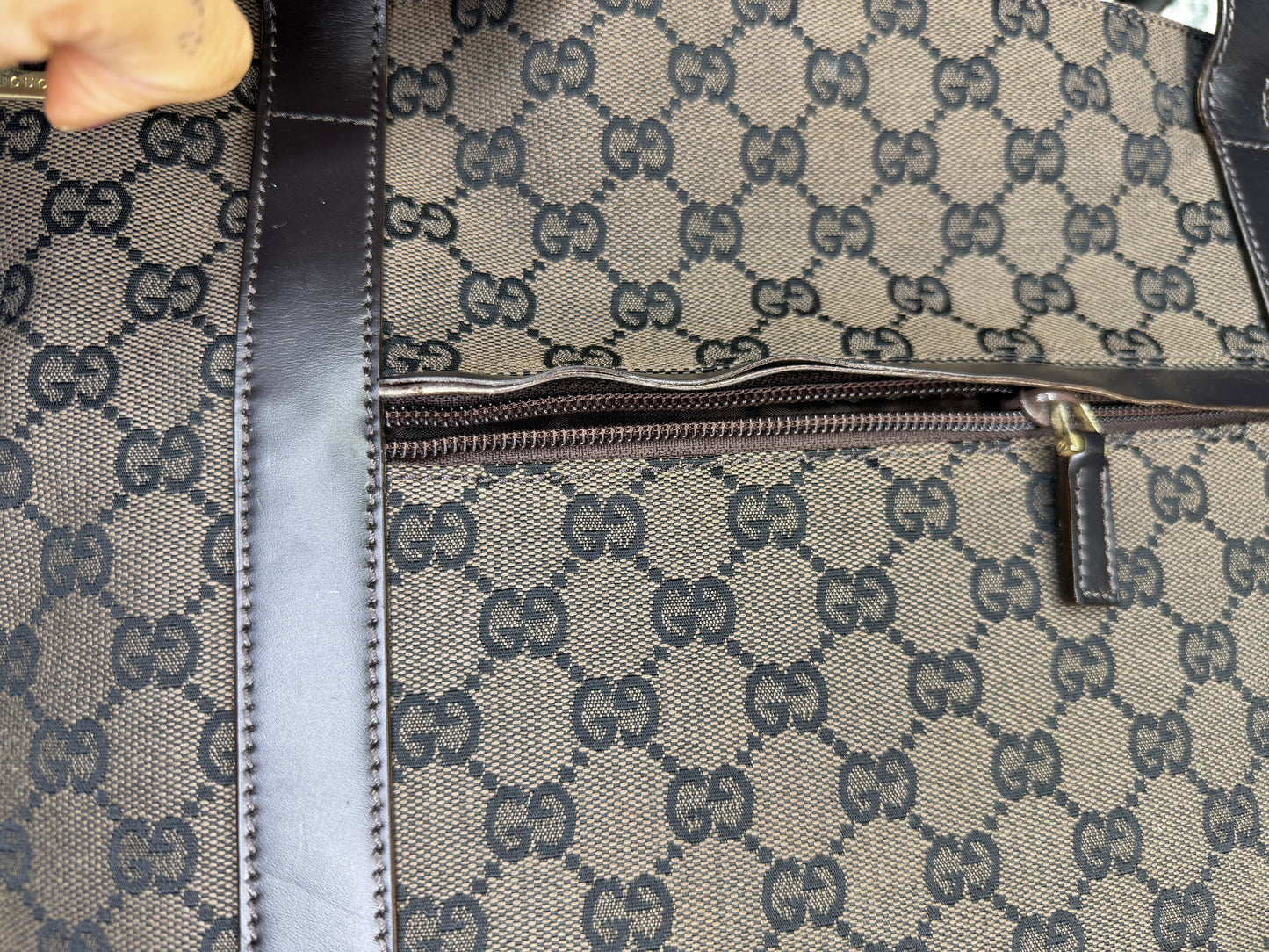 Gucci Drawstring Black Tote Bag Canvas