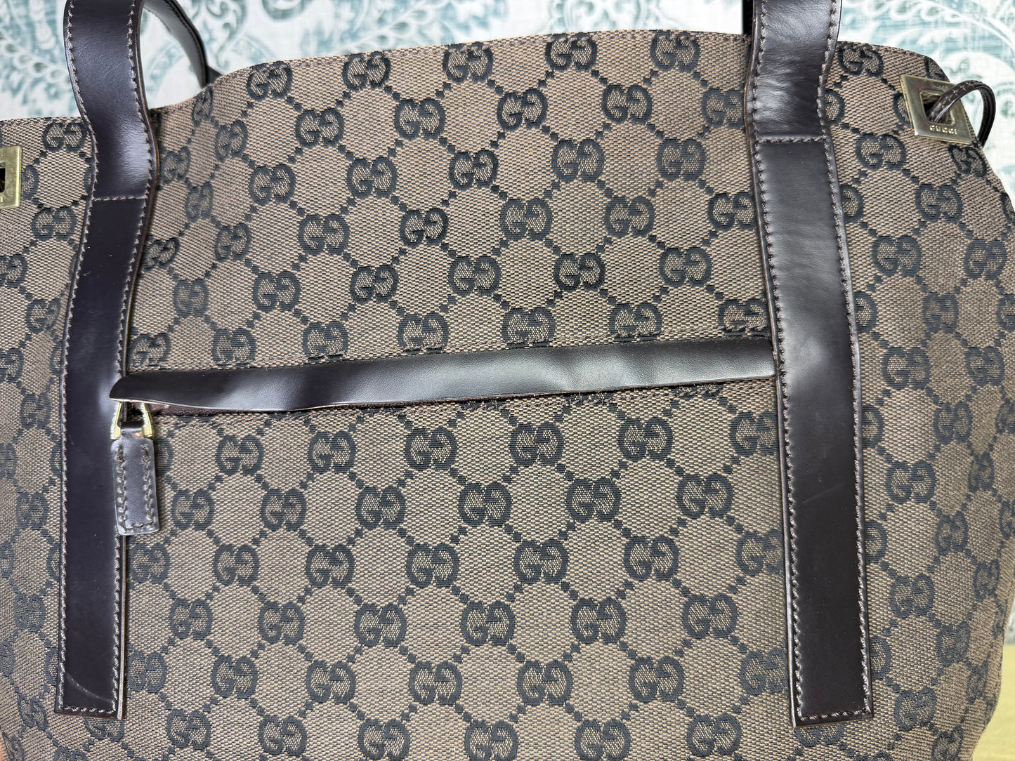 Gucci Drawstring Black Tote Bag Canvas