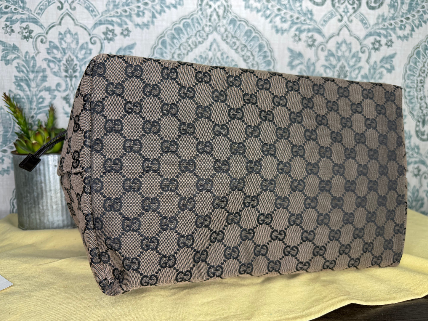 Gucci Drawstring Black Tote Bag Canvas