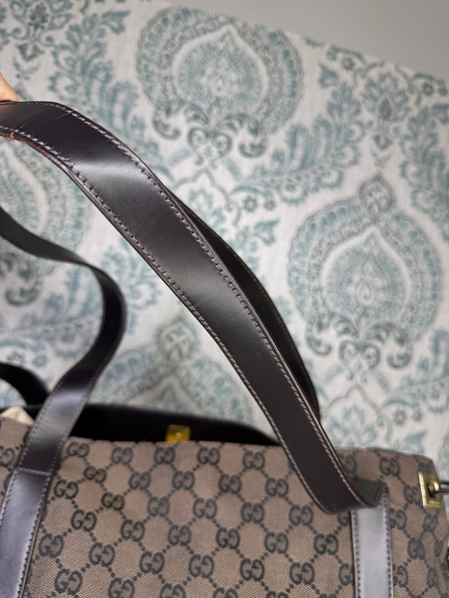 Gucci Drawstring Black Tote Bag Canvas