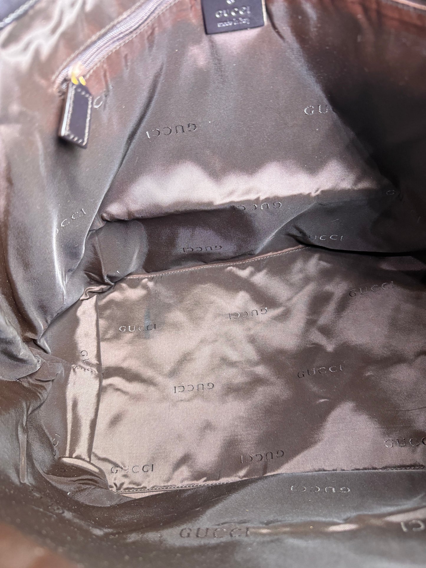 Gucci Drawstring Black Tote Bag Canvas