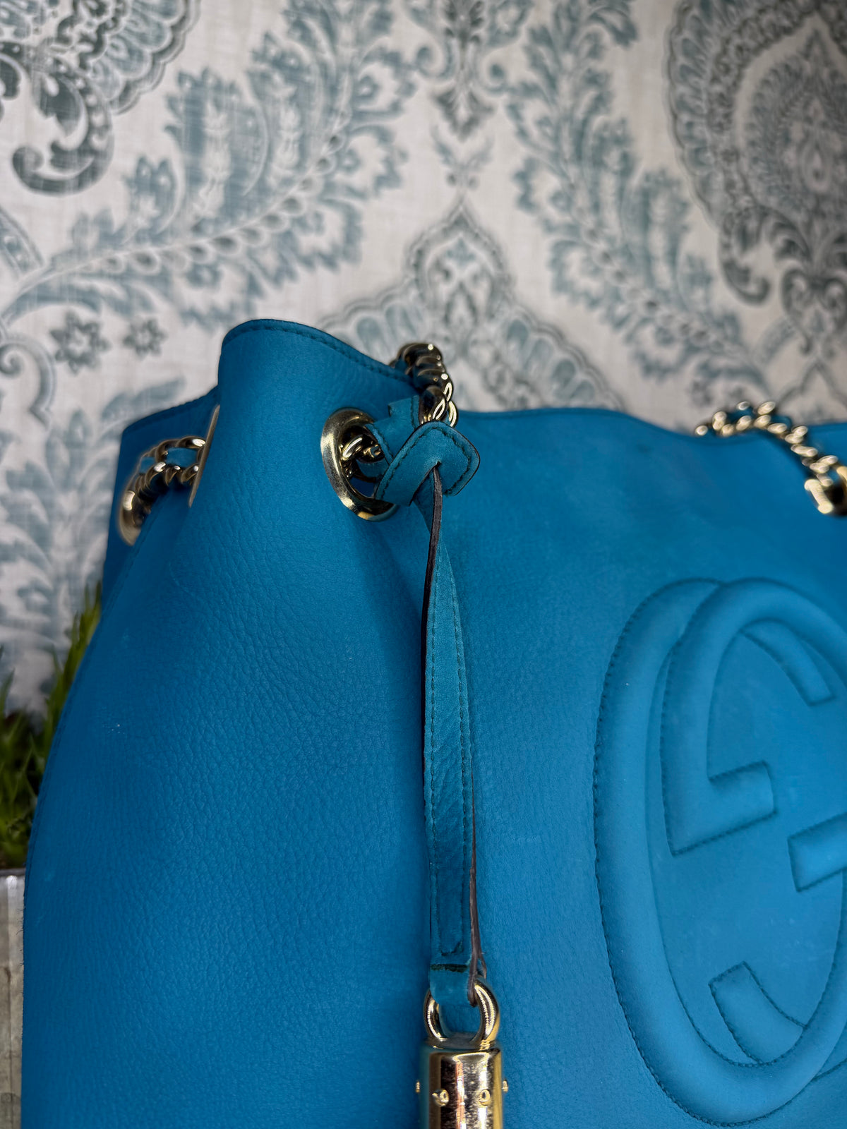 Gucci GG Soho Nubuck Leather Medium Tote