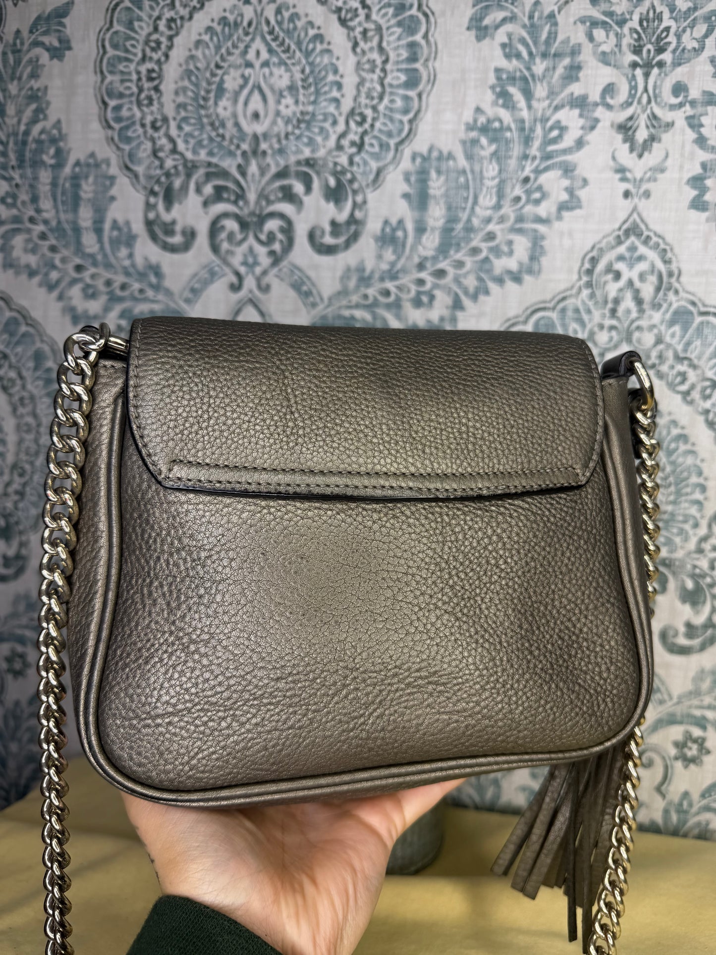 Gucci Gunmetal Soho Small Flap Crossbody
