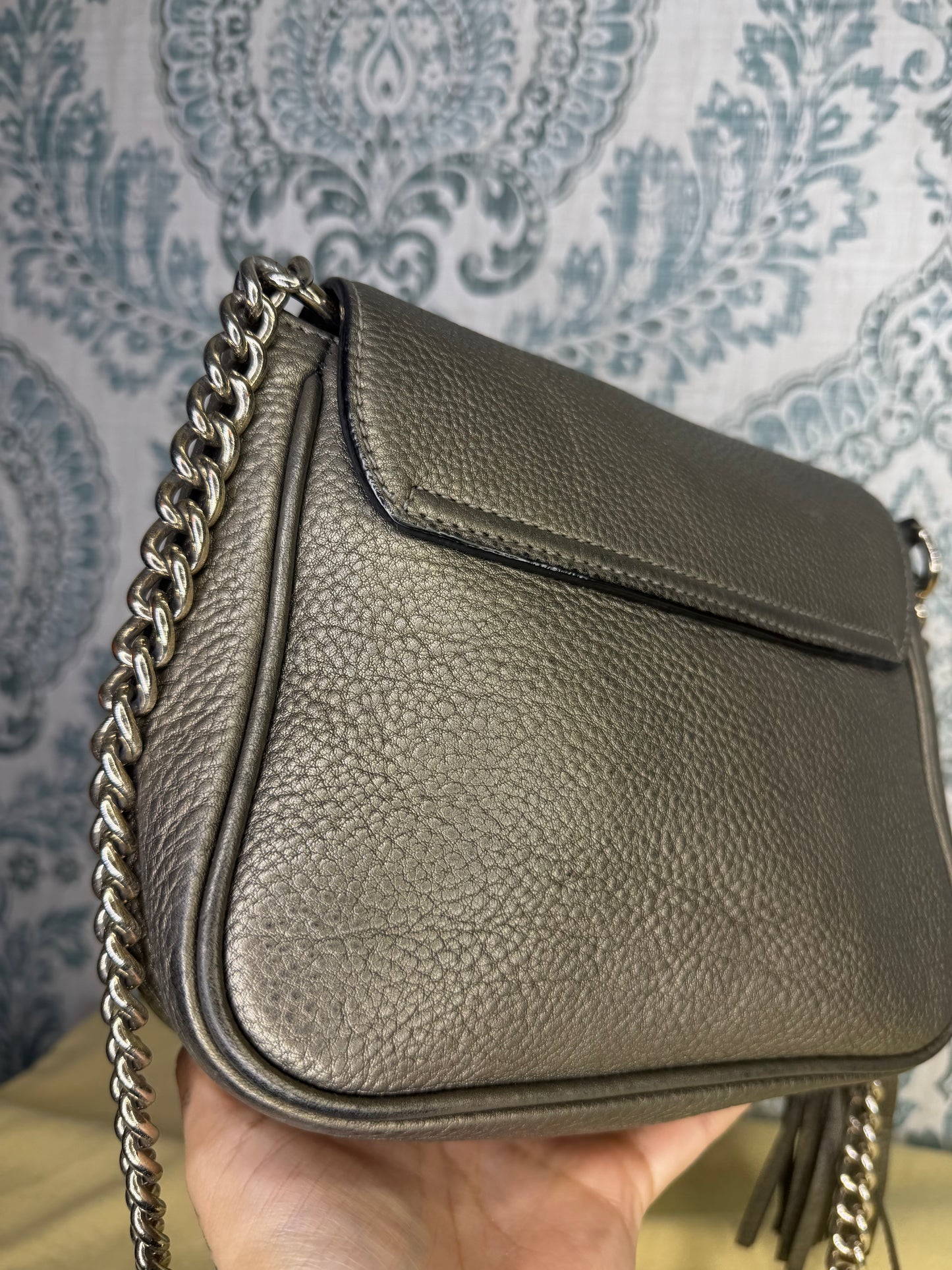 Gucci Gunmetal Soho Small Flap Crossbody
