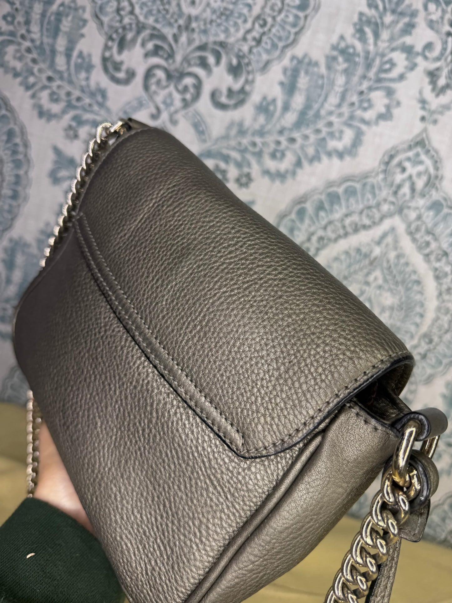 Gucci Gunmetal Soho Small Flap Crossbody