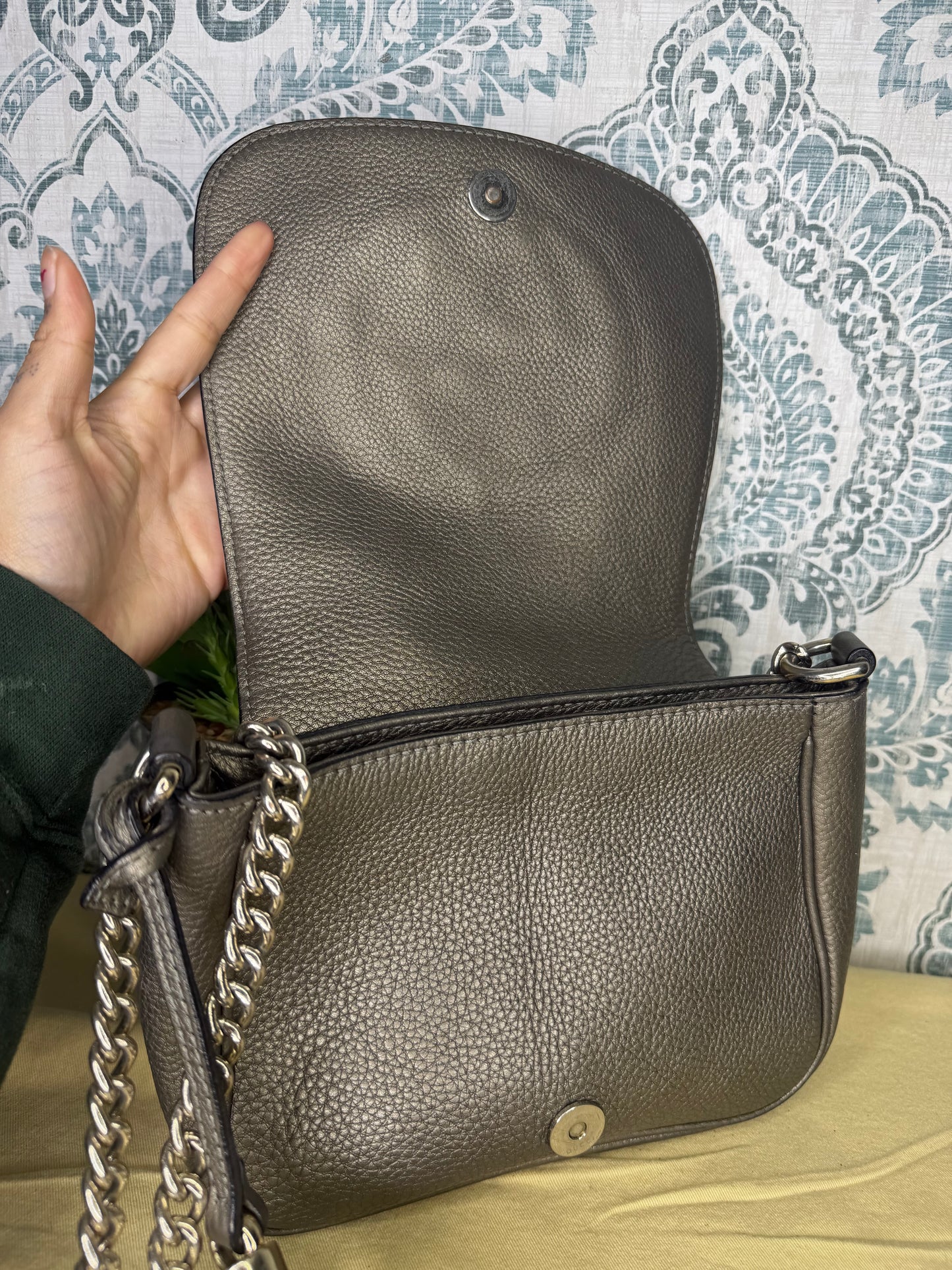Gucci Gunmetal Soho Small Flap Crossbody