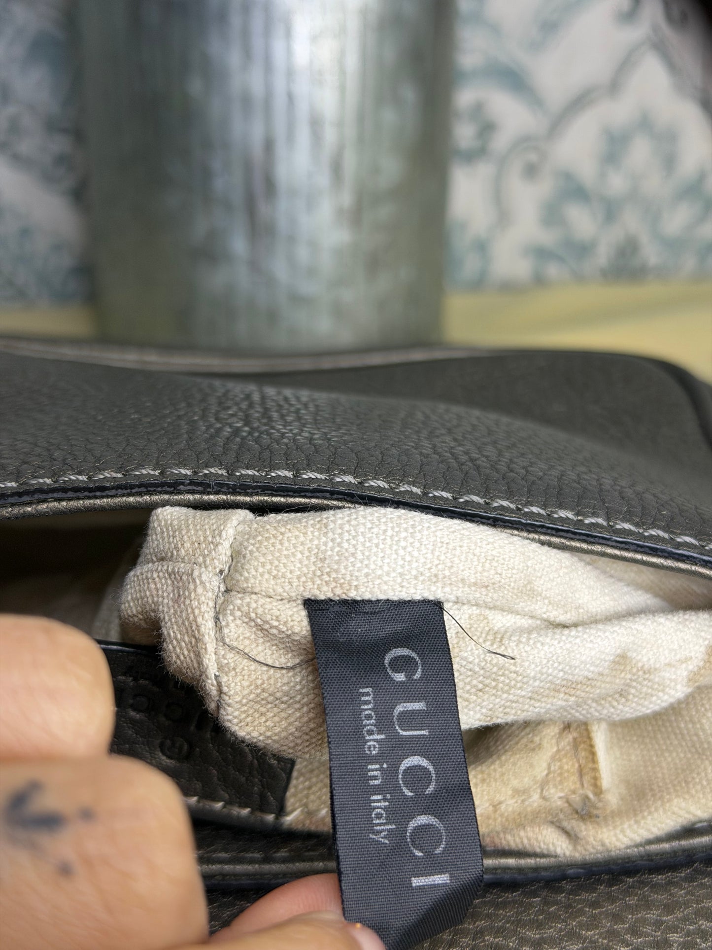 Gucci Gunmetal Soho Small Flap Crossbody