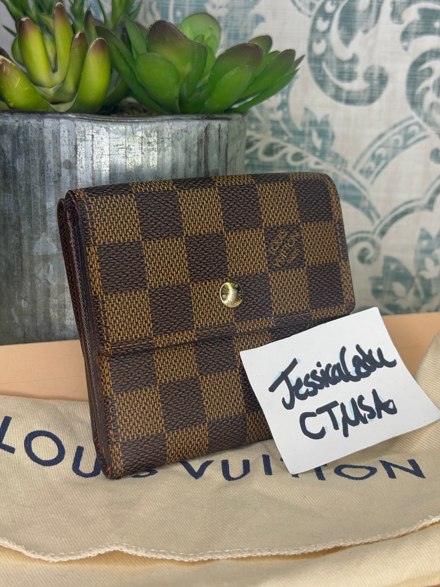 Louis Vuitton Damier Ebene Elise Wallet