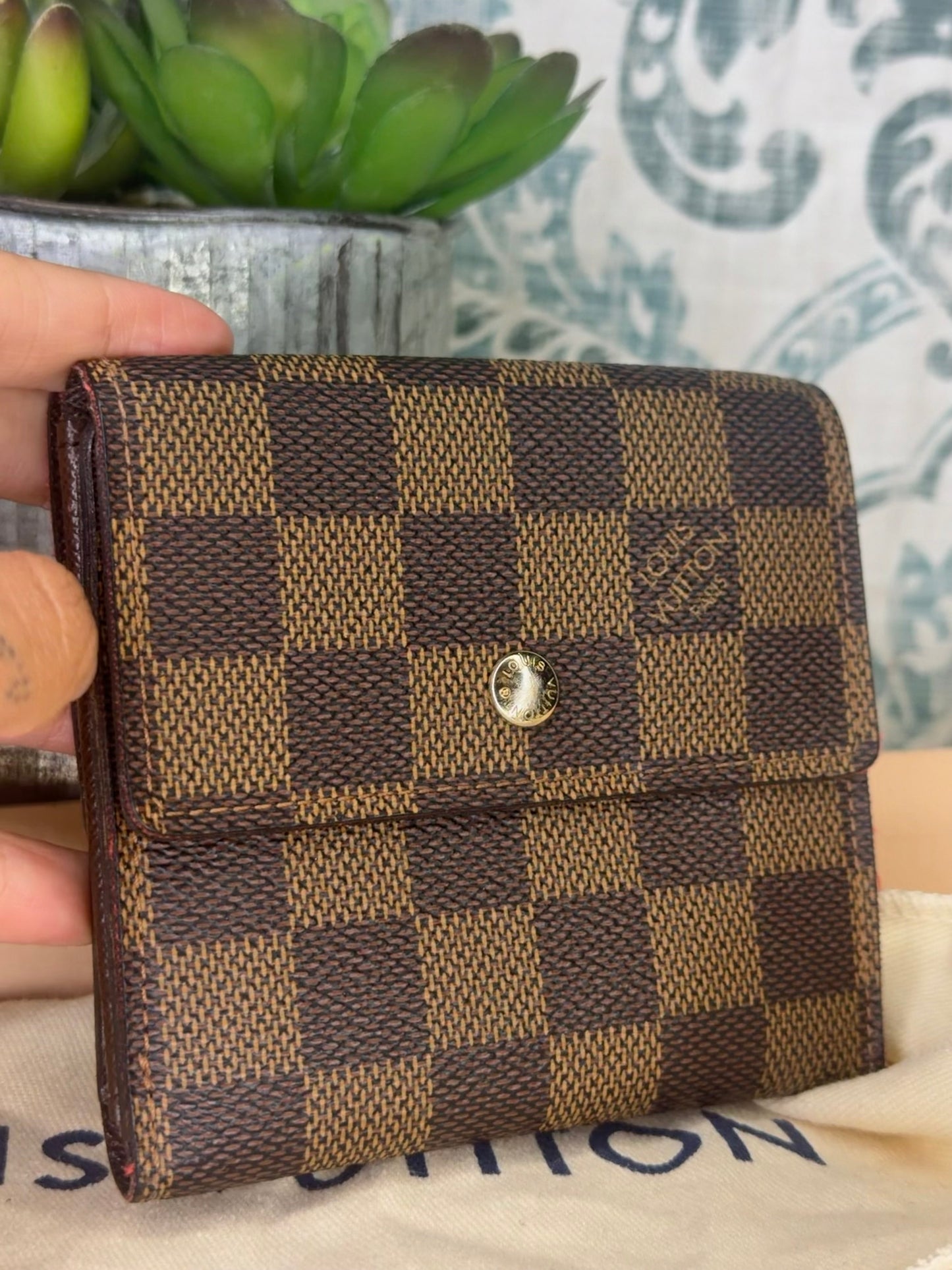 Louis Vuitton Damier Ebene Elise Wallet