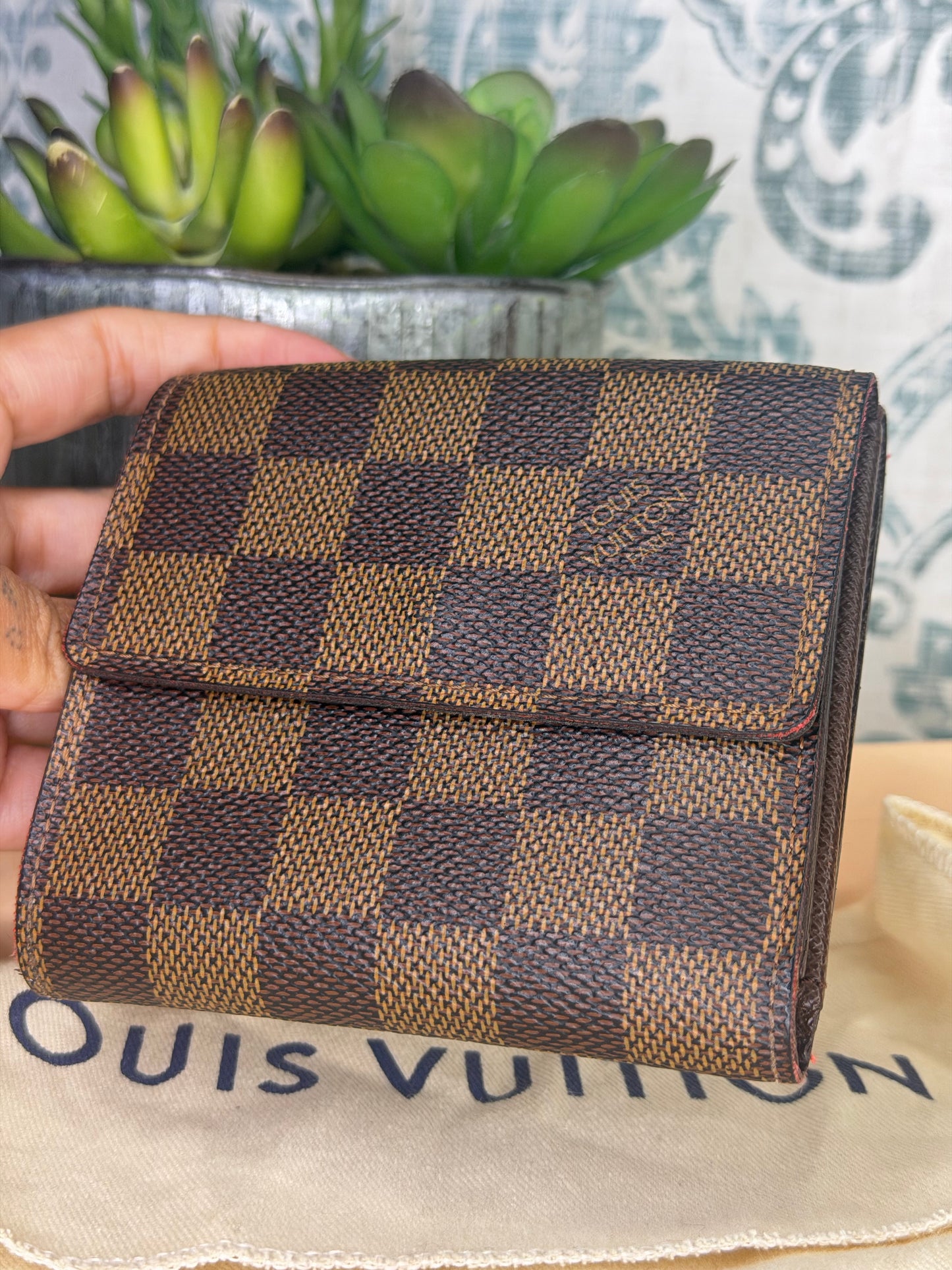 Louis Vuitton Damier Ebene Elise Wallet