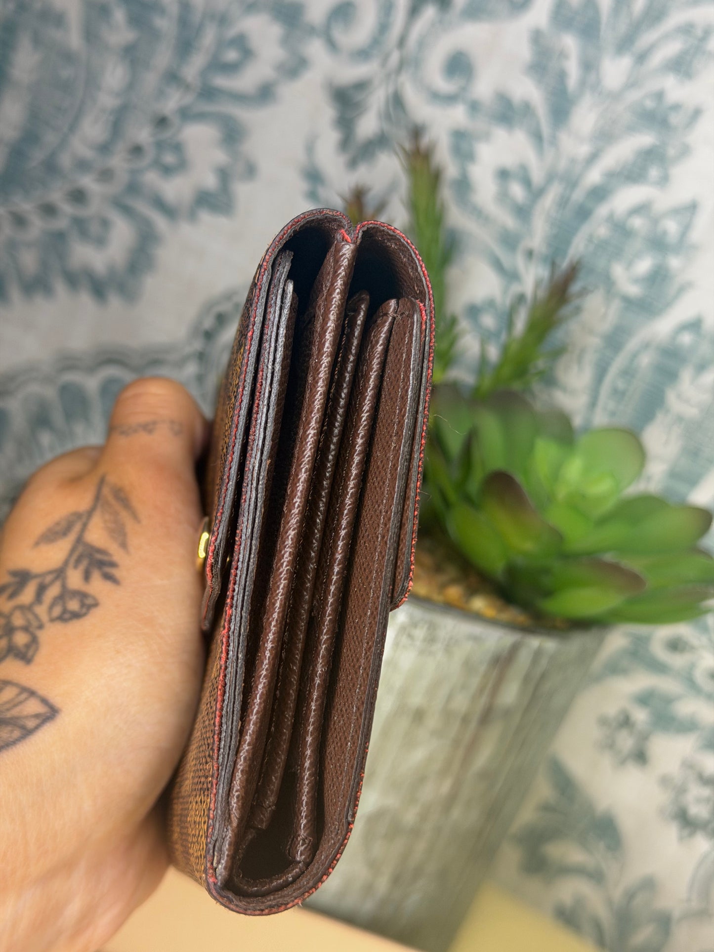 Louis Vuitton Damier Ebene Elise Wallet