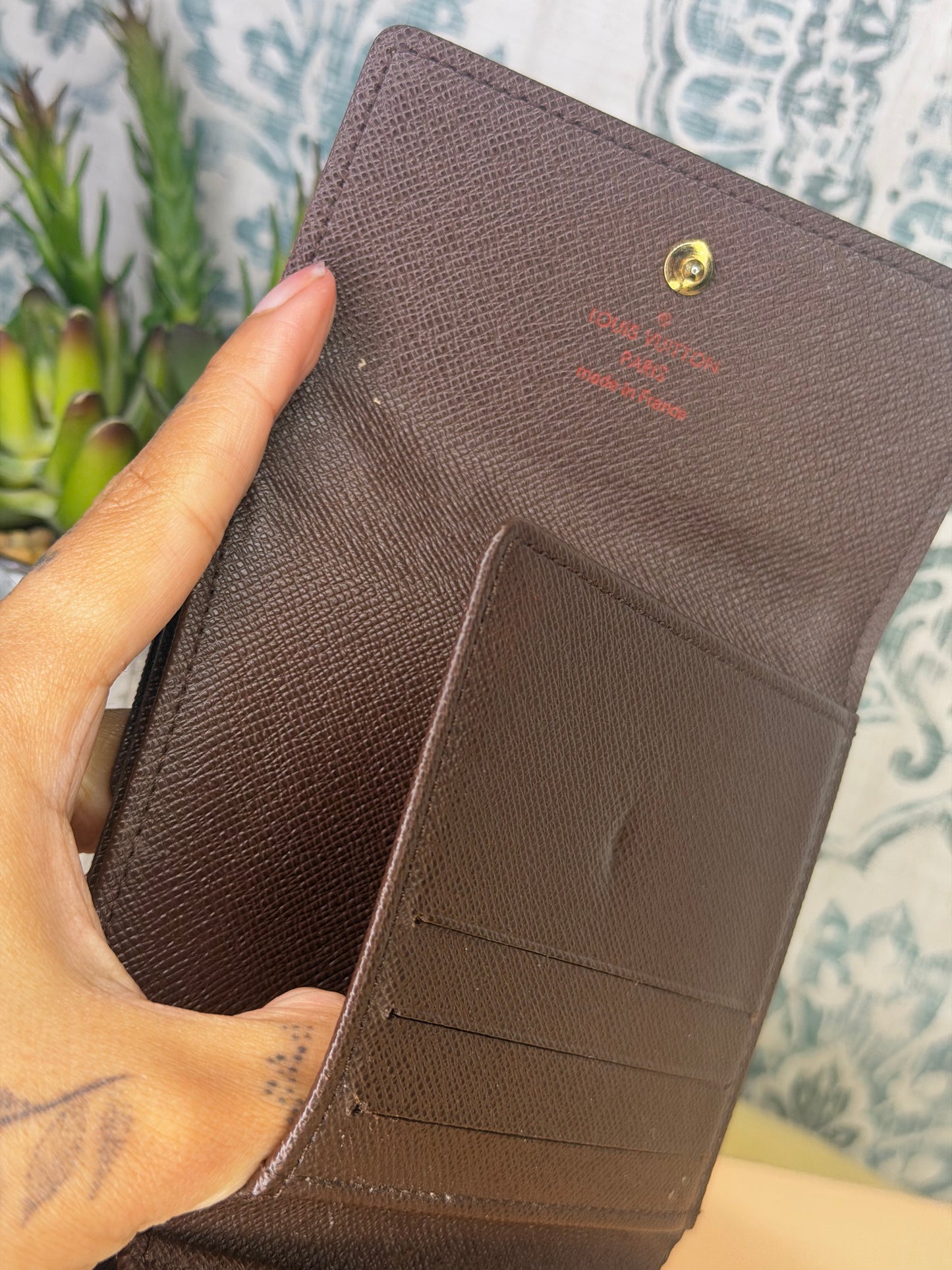Louis Vuitton Damier Ebene Elise Wallet