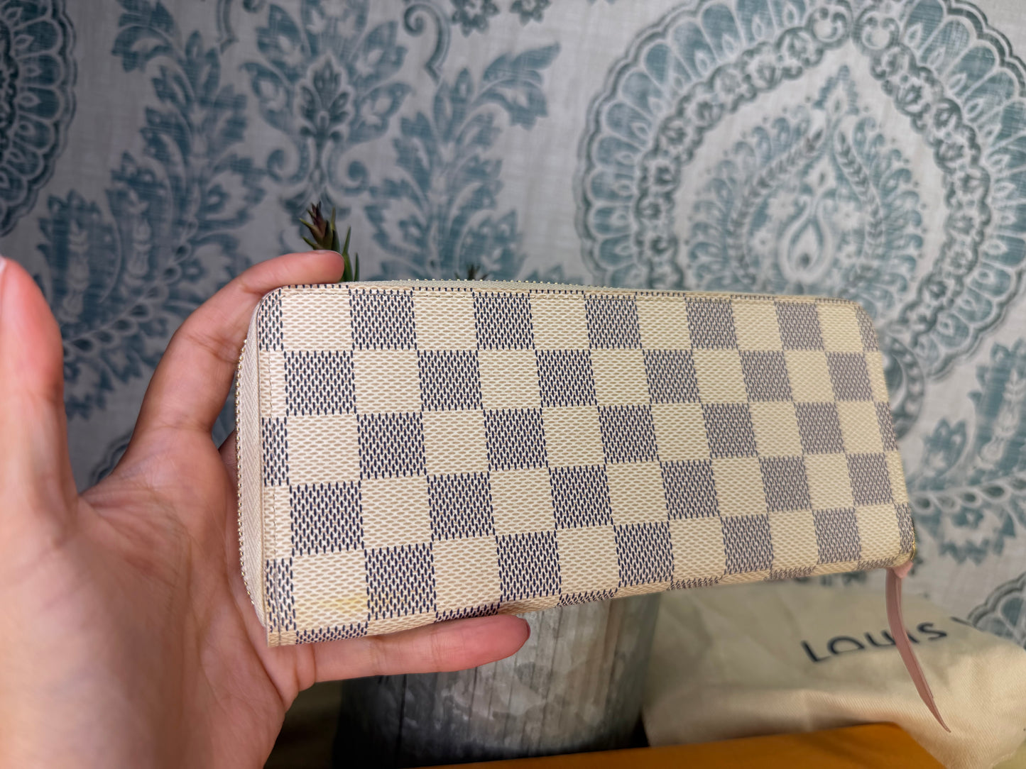 Louis Vuitton Clemence Wallet Damier Azur Ballerine