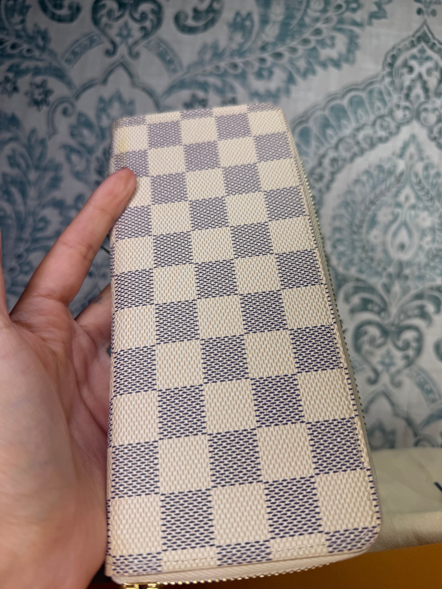 Louis Vuitton Clemence Wallet Damier Azur Ballerine
