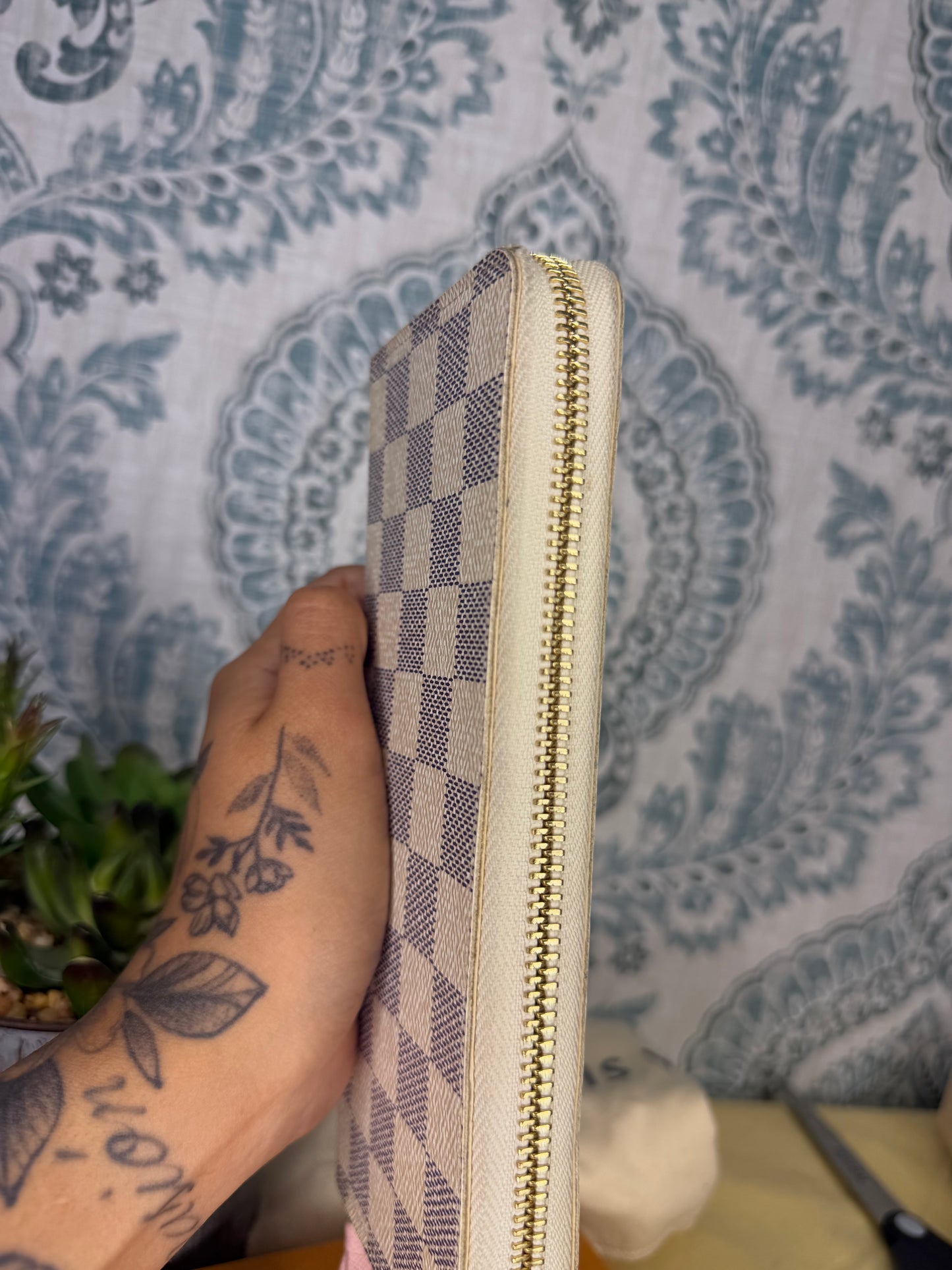 Louis Vuitton Clemence Wallet Damier Azur Ballerine