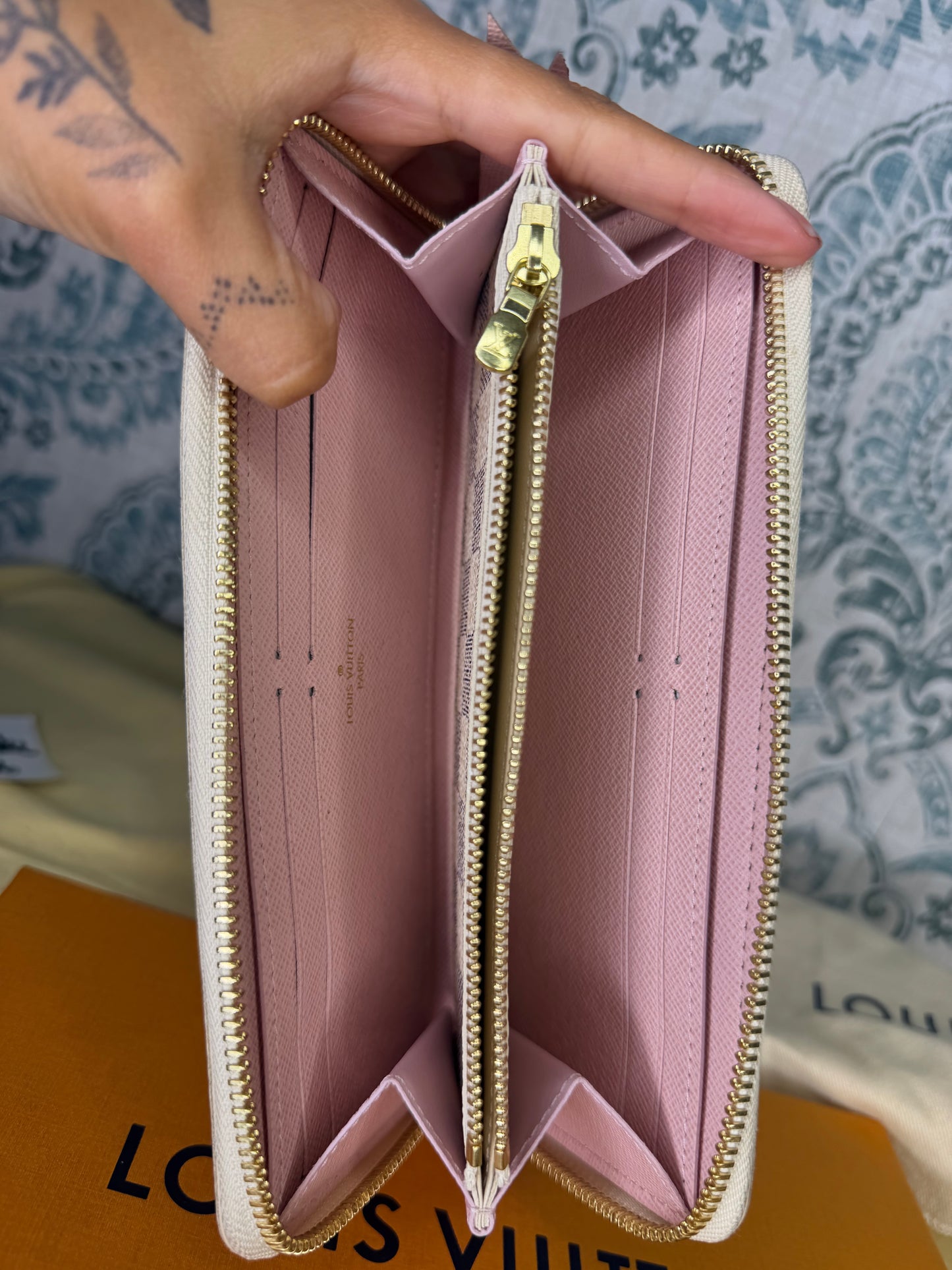 Louis Vuitton Clemence Wallet Damier Azur Ballerine