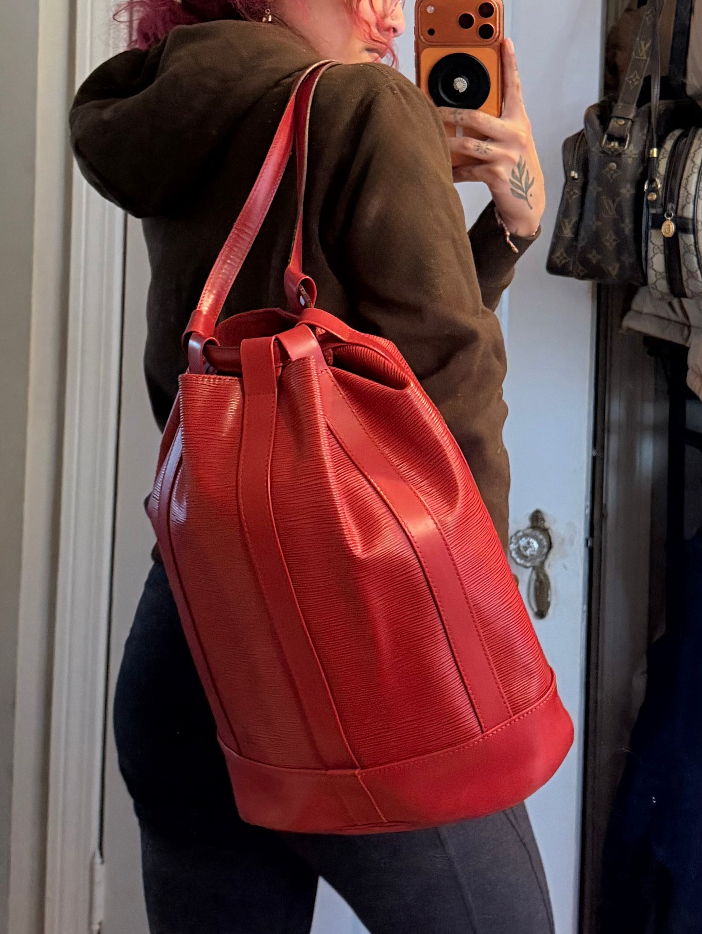 Louis Vuitton Epi Randonnee PM Red