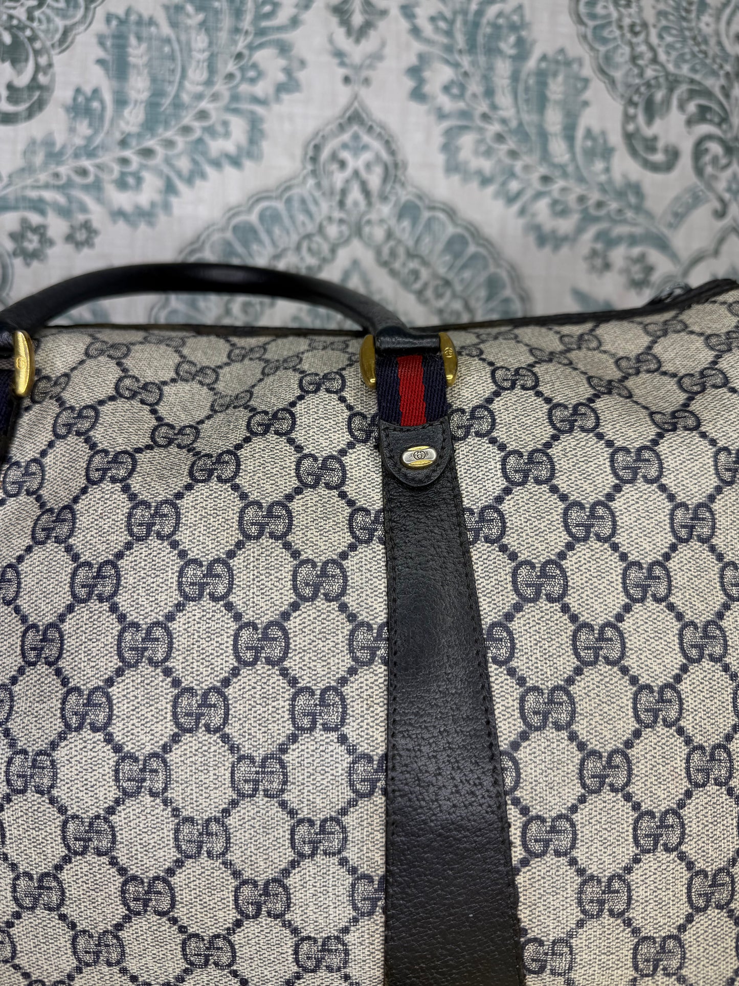 GUCCI Navy Supreme Crossbody Boston Bag