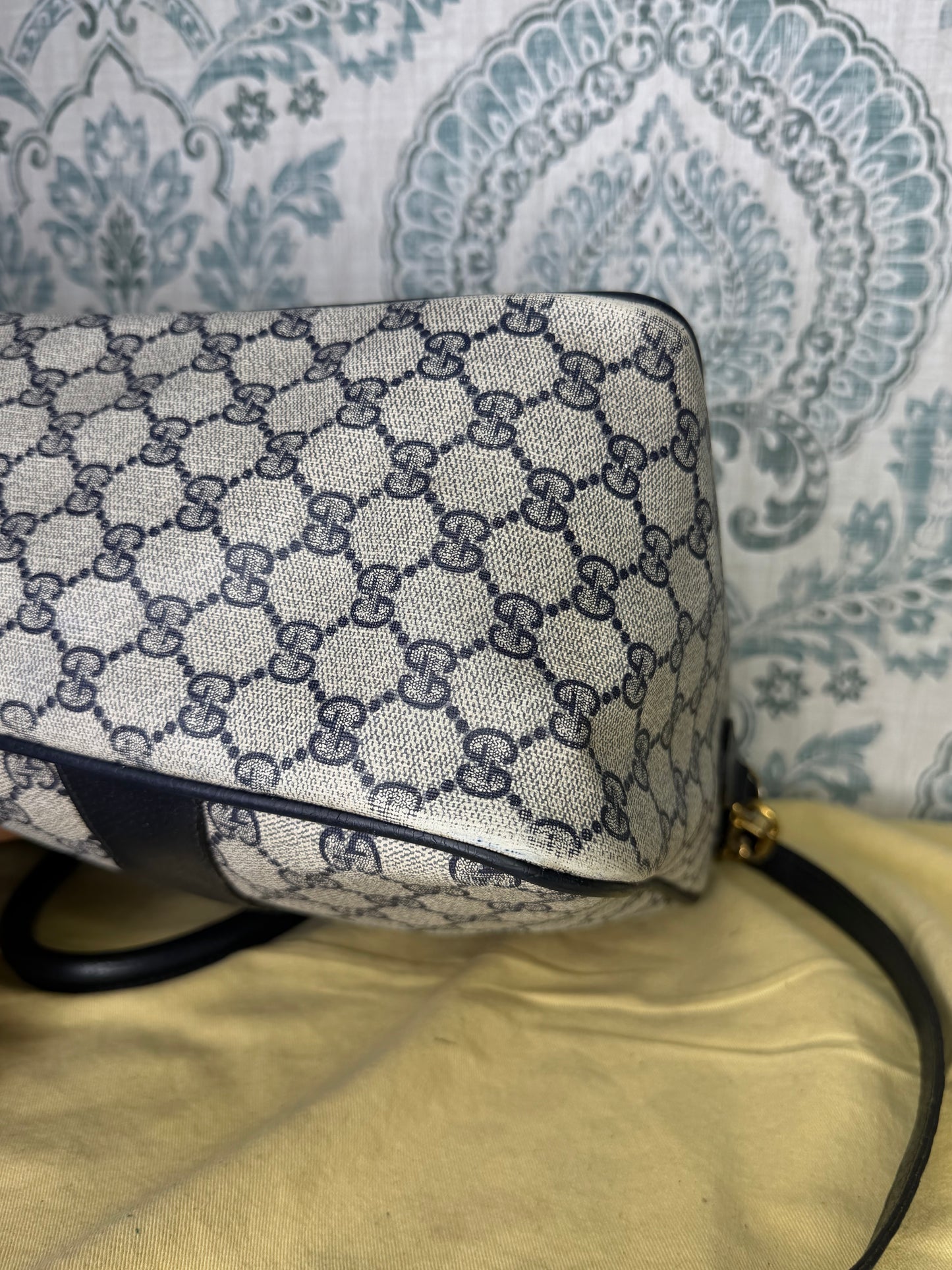 GUCCI Navy Supreme Crossbody Boston Bag