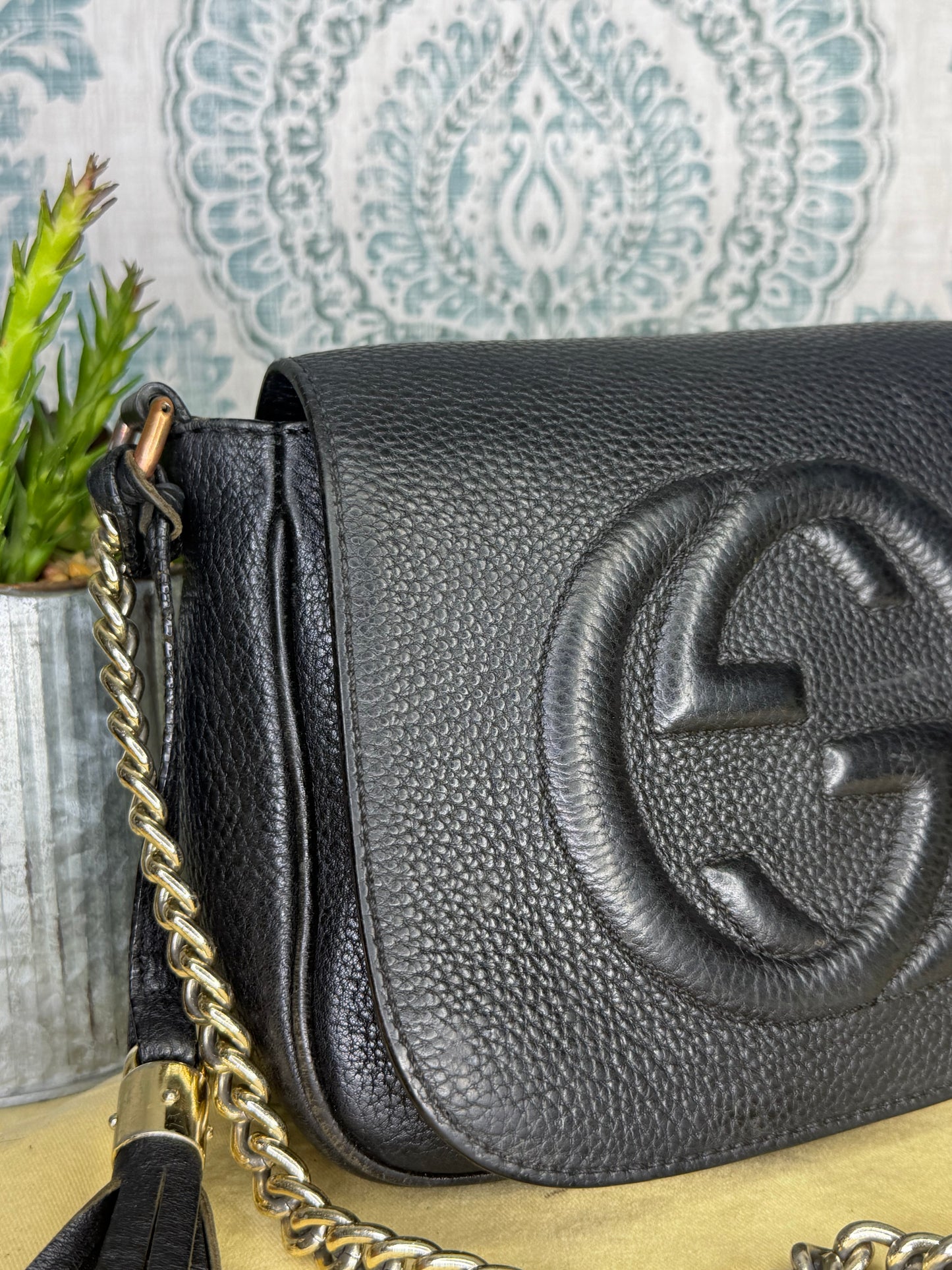 Louis Vuitton Gucci Black Soho Small Flap Crossbody