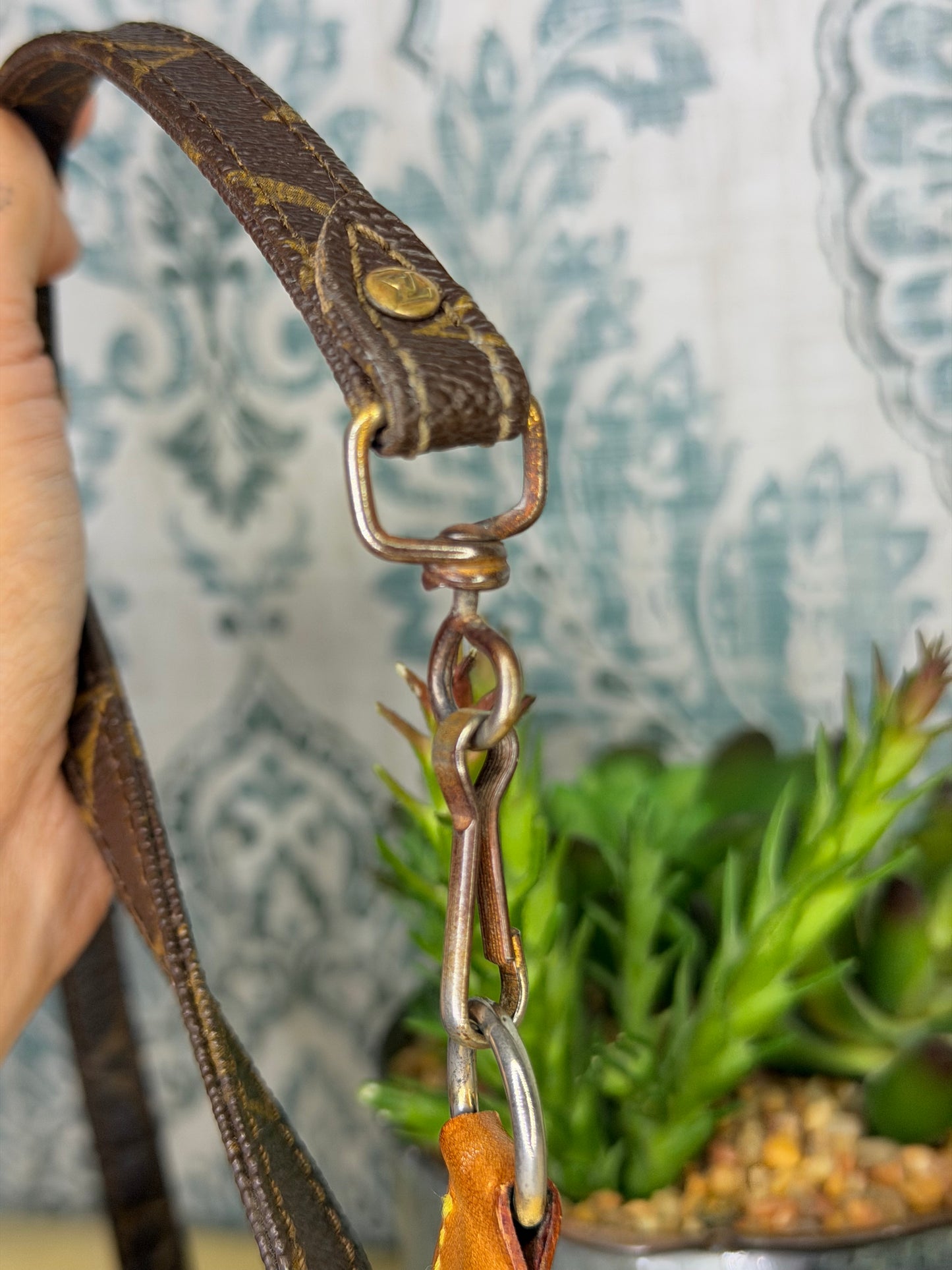 Louis Vuitton Pochette Accessories with Monogram Strap)