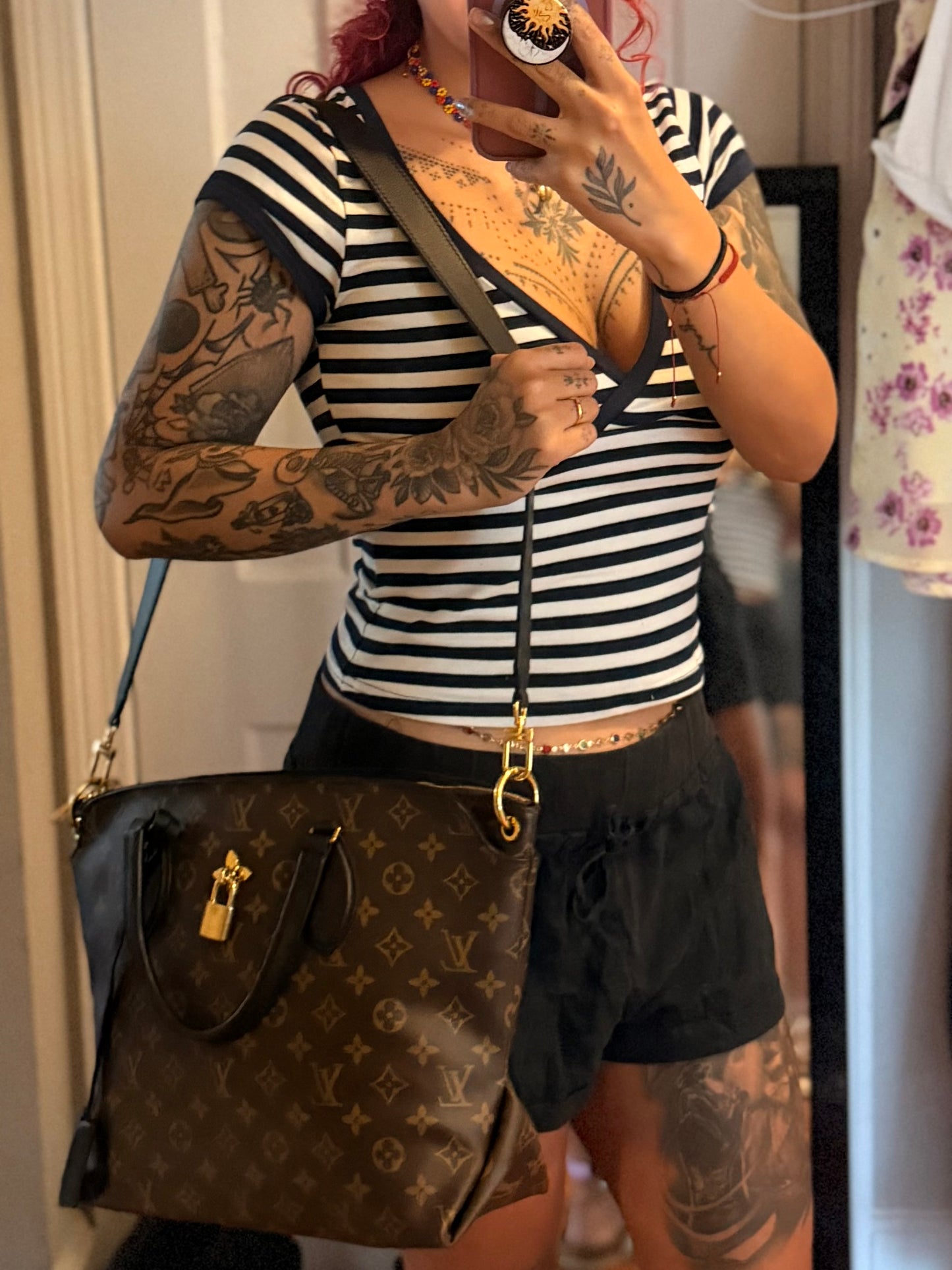 Louis Vuitton Flower Zipped Tote MM Black